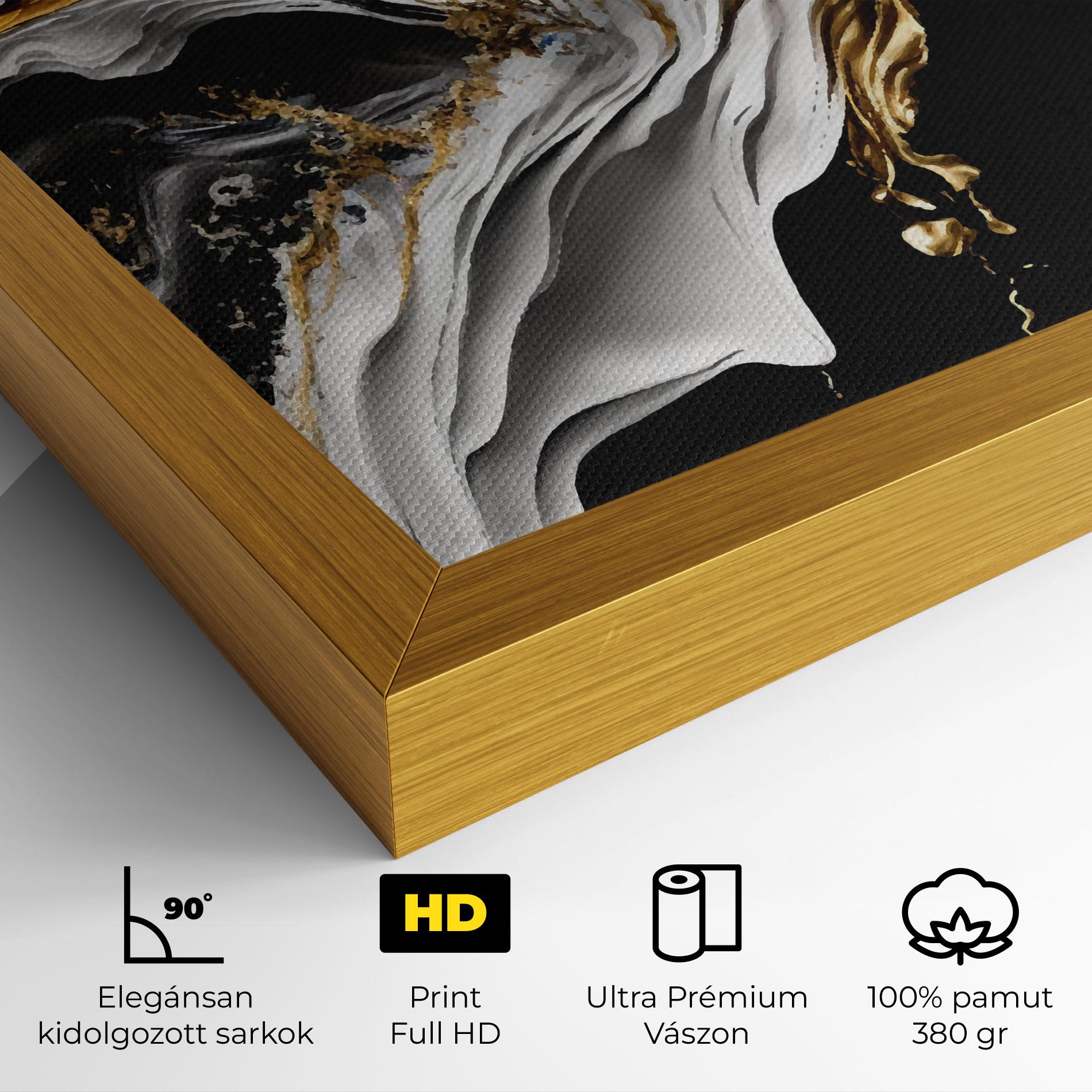 Vászonkép White Black Wave mockup 4