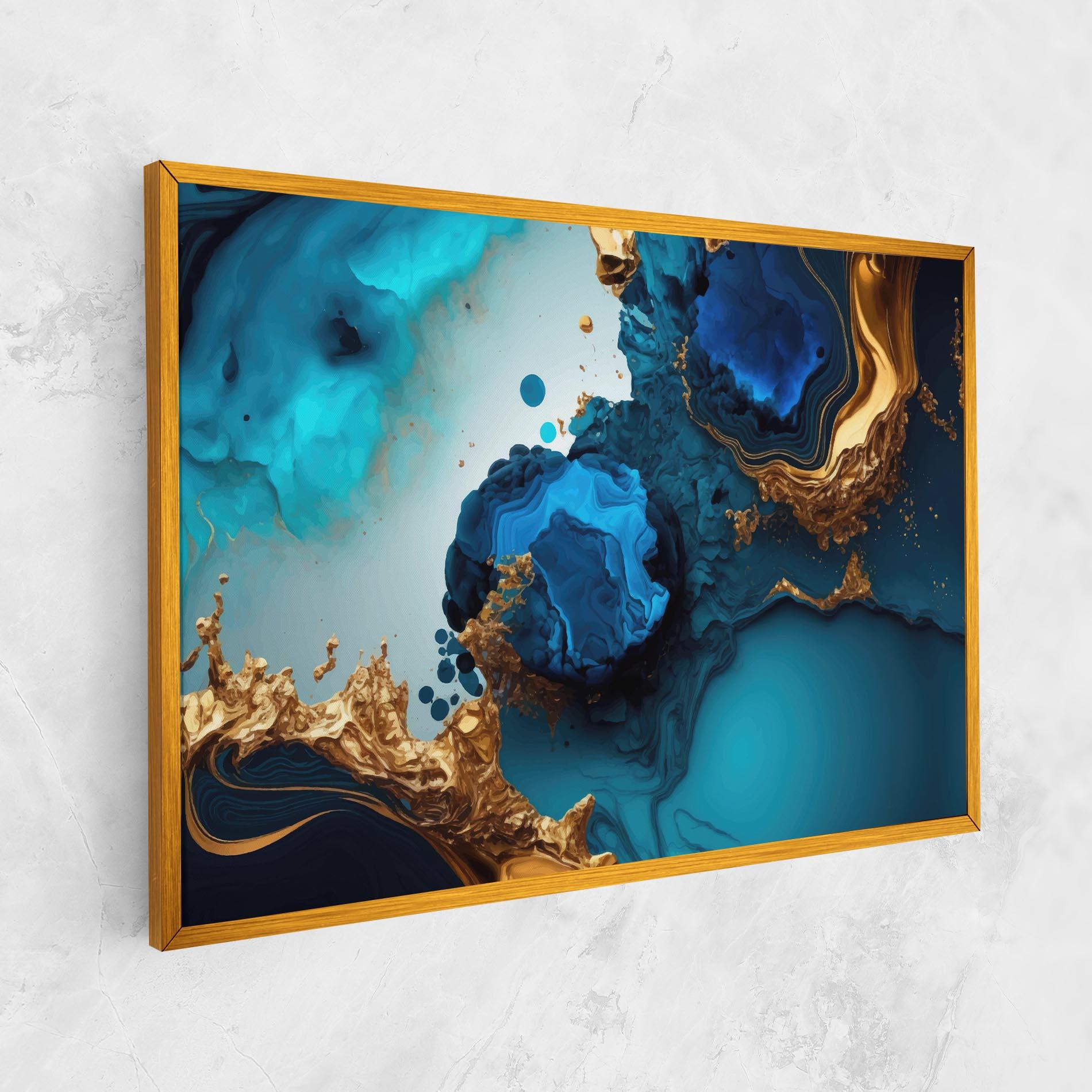 Vászonkép Blue Gold Wave mockup 1