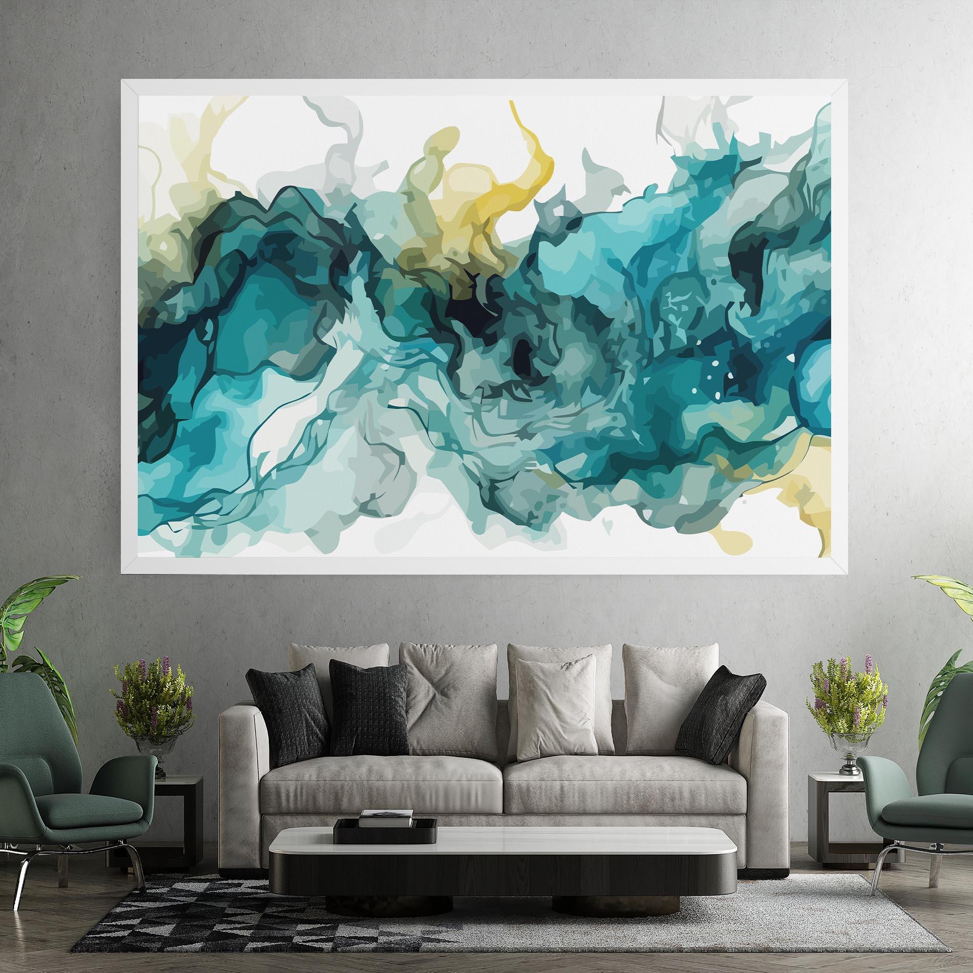 Vászonkép Blue Yellow Art mockup 7