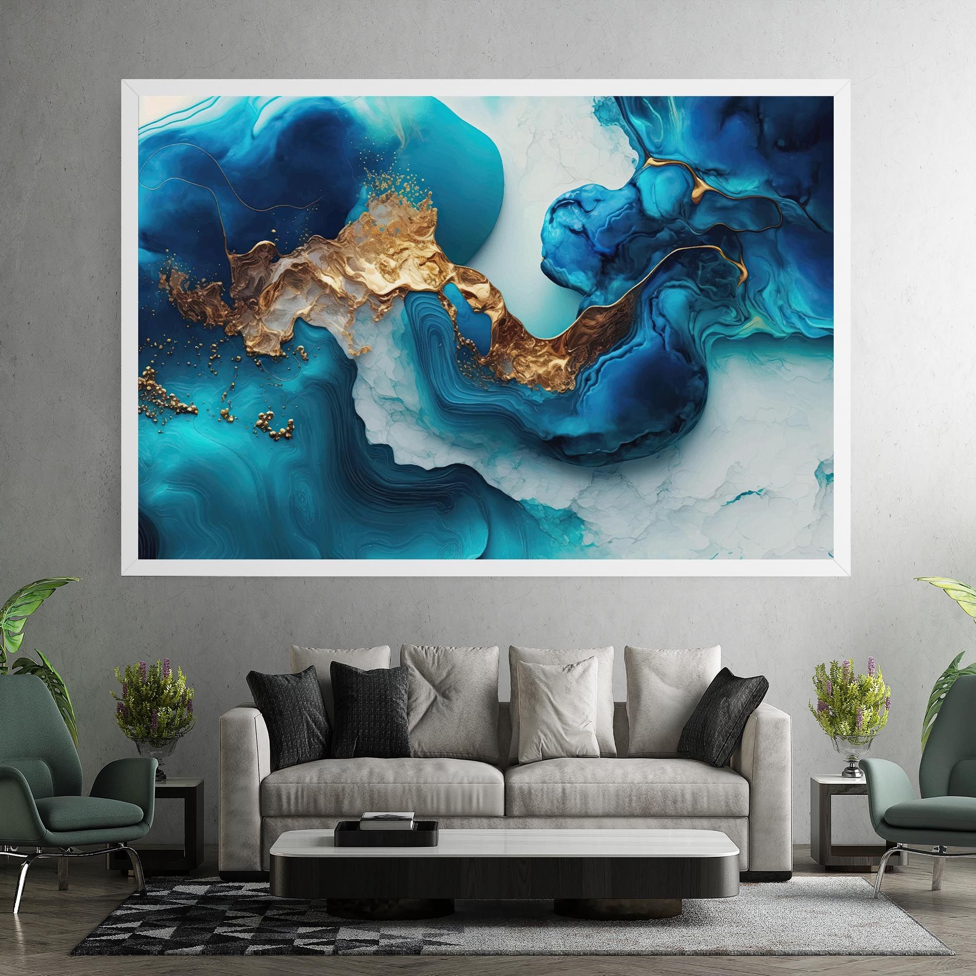 Gold Blue Art Wave mockup 7