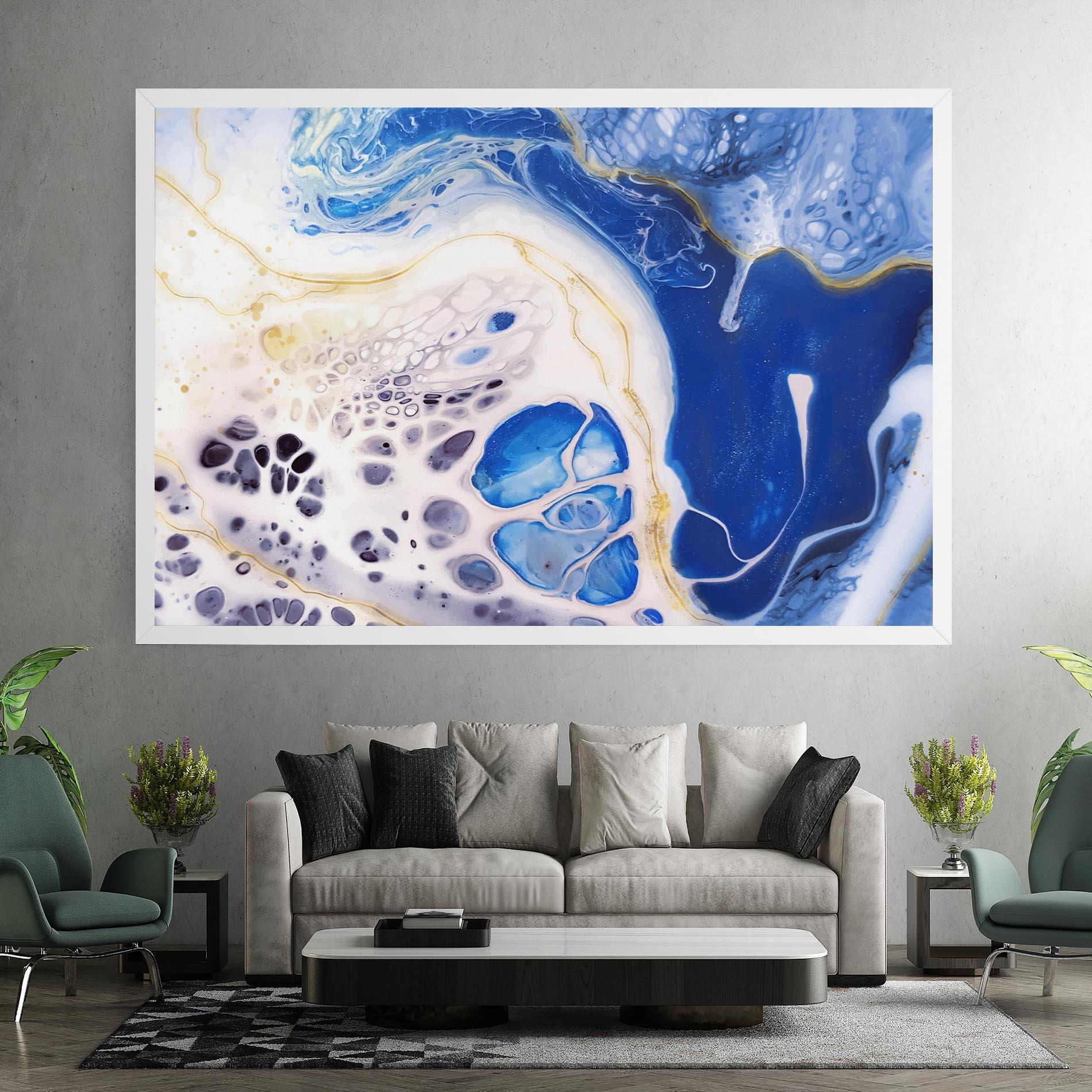 Vászonkép Water Gold Blue Marble mockup 7