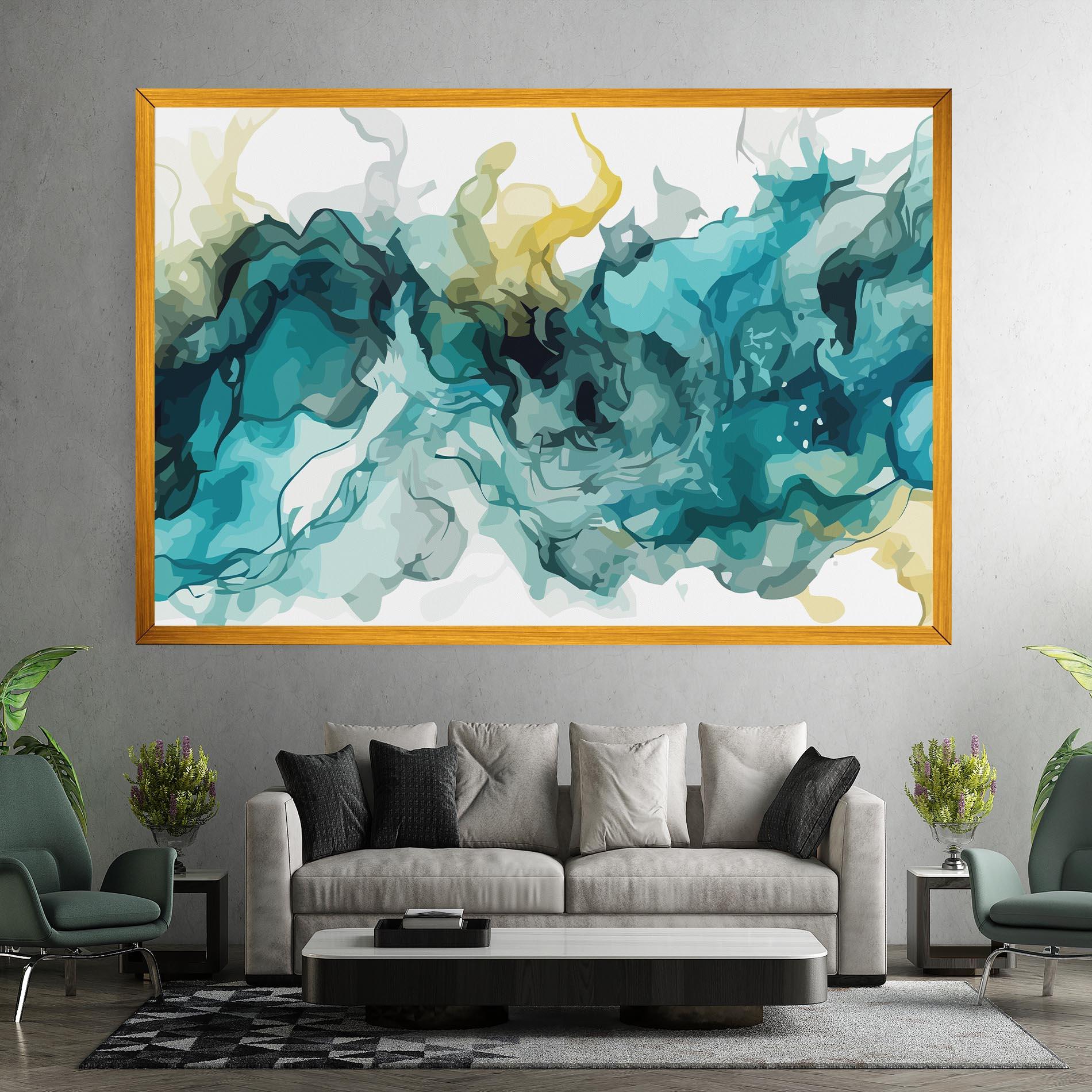 Vászonkép Blue Yellow Art mockup 7