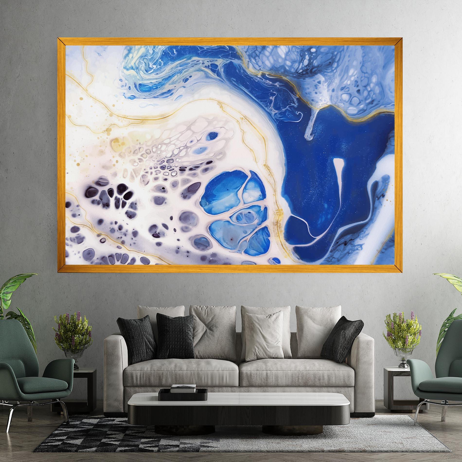 Vászonkép Water Gold Blue Marble mockup 7