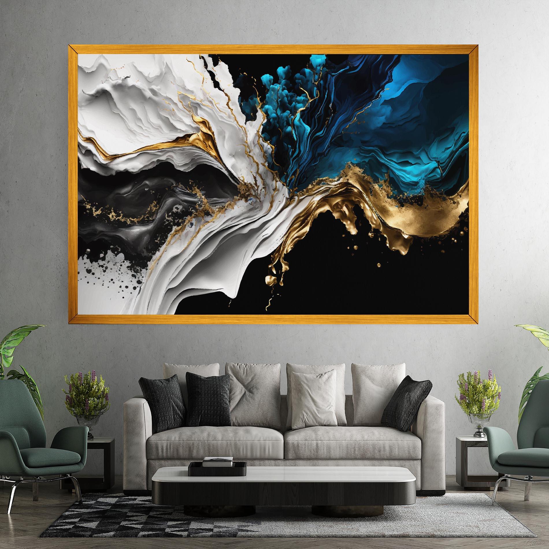 Vászonkép White Black Wave mockup 7