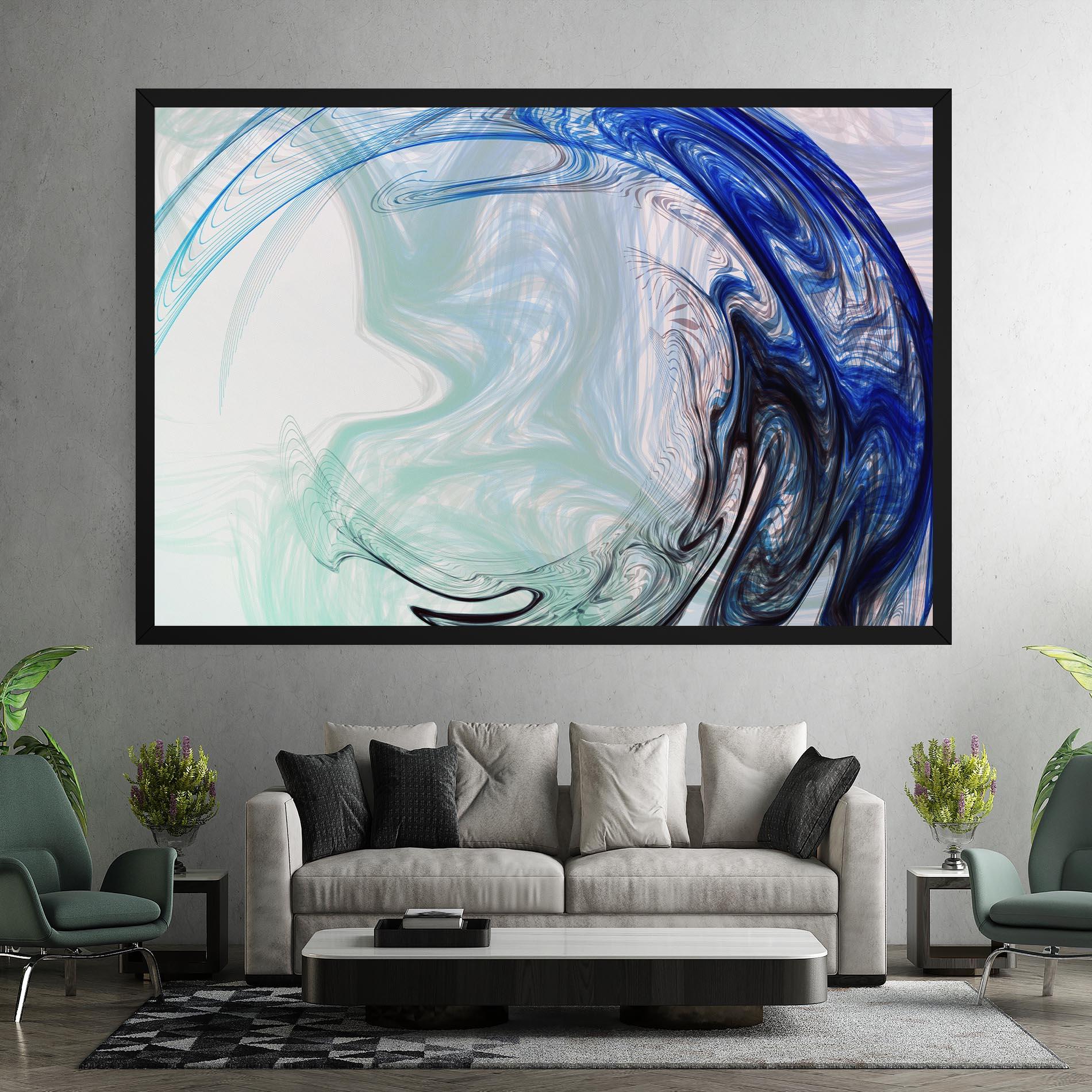 Vászonkép Blue Black Art mockup 7