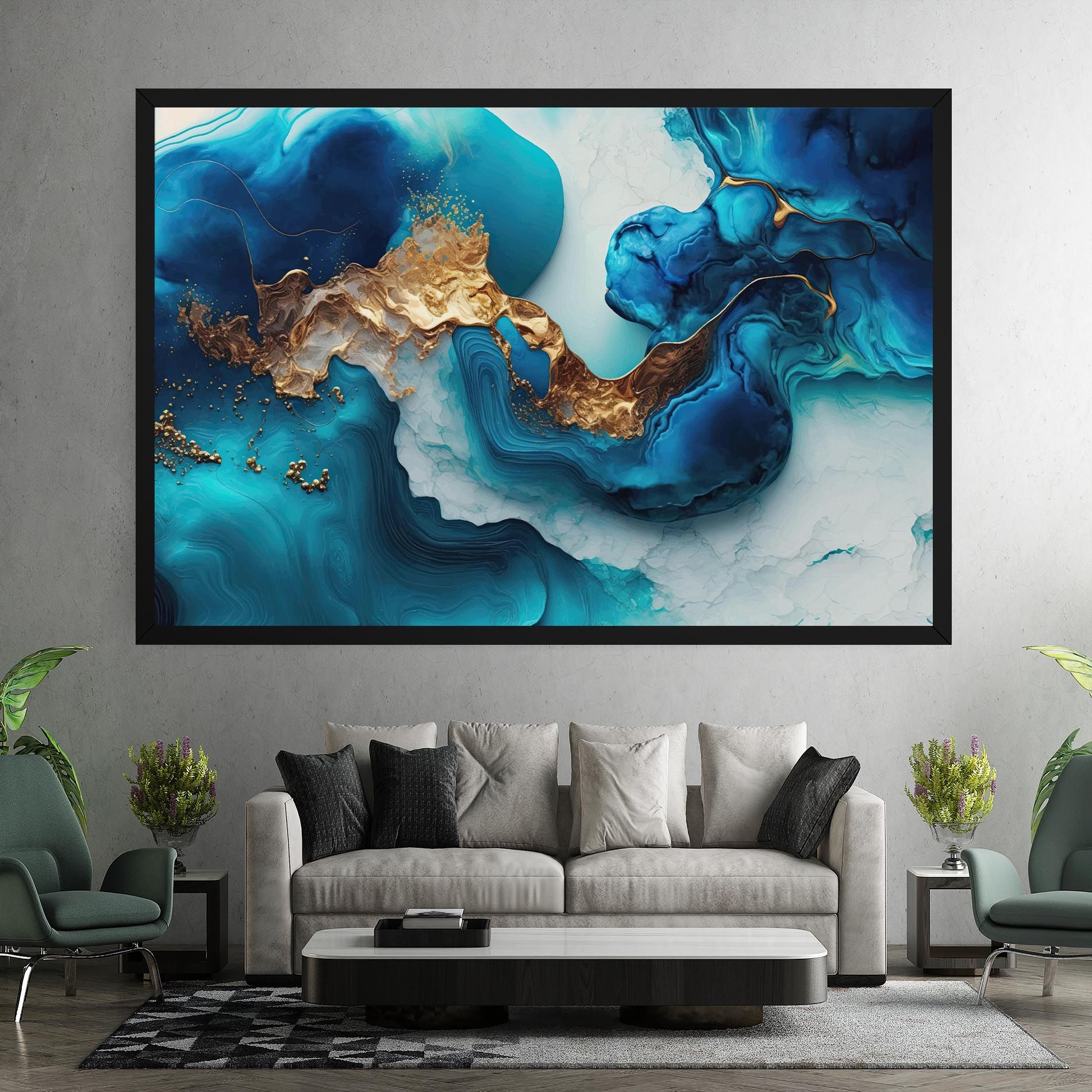 Gold Blue Art Wave mockup 7