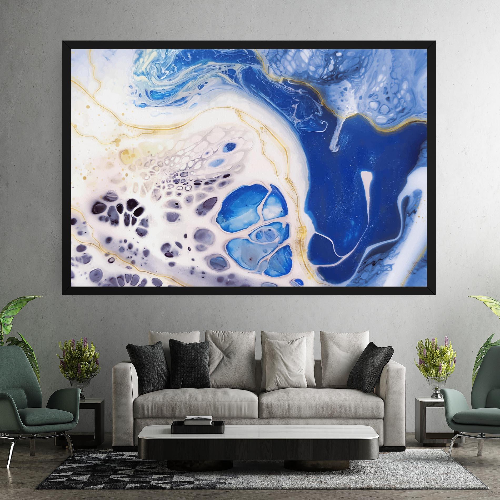 Vászonkép Water Gold Blue Marble mockup 7