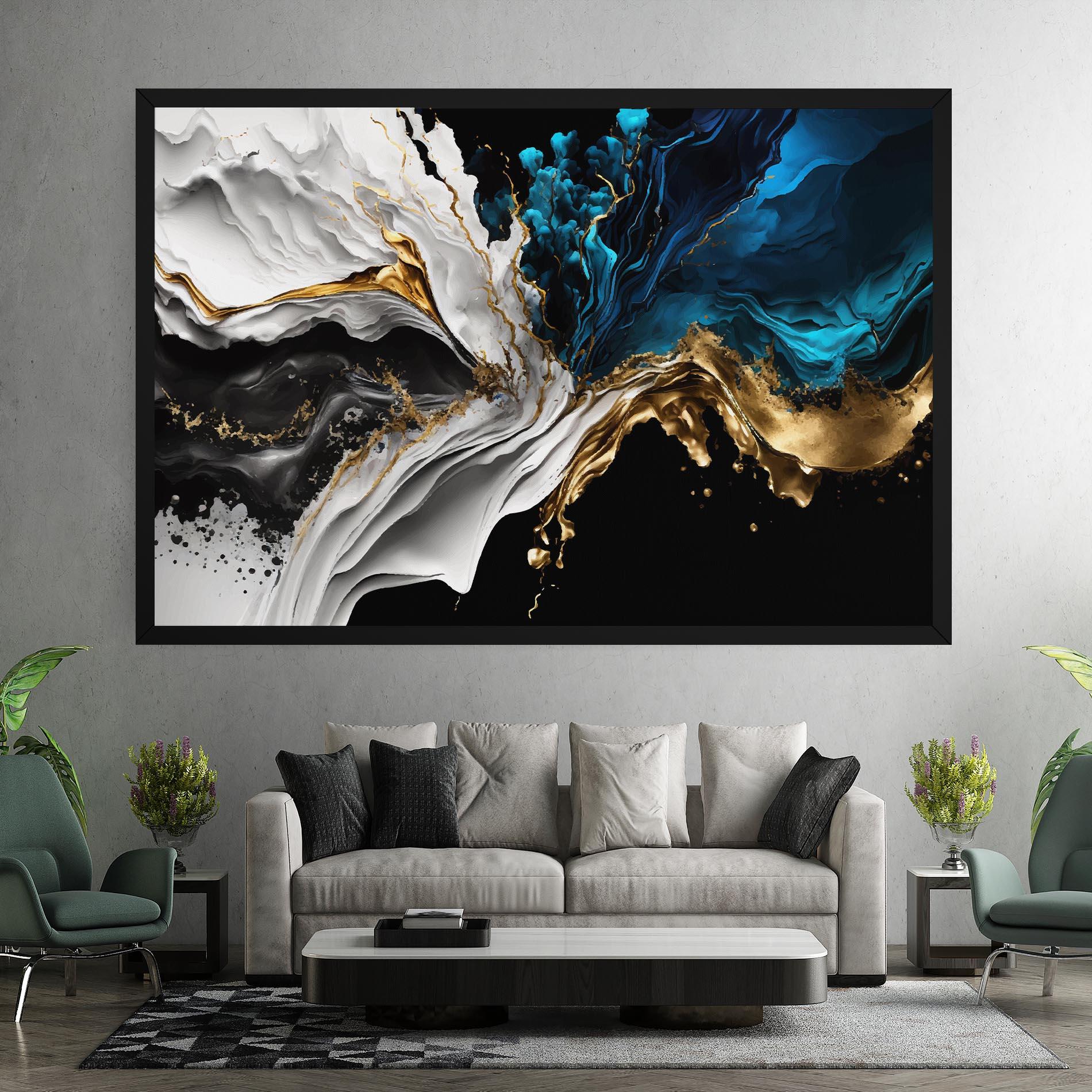 Vászonkép White Black Wave mockup 7