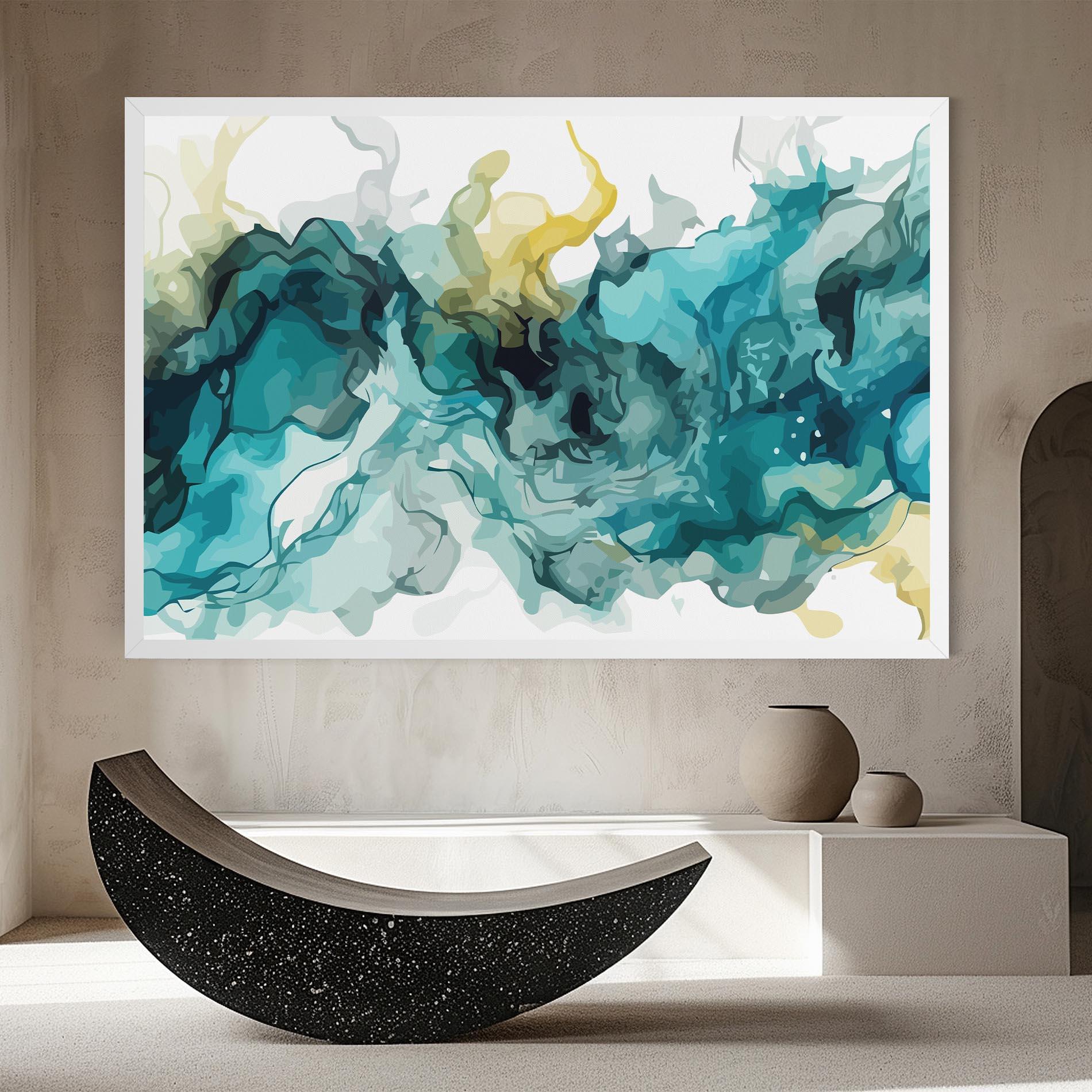 Vászonkép Blue Yellow Art mockup 8