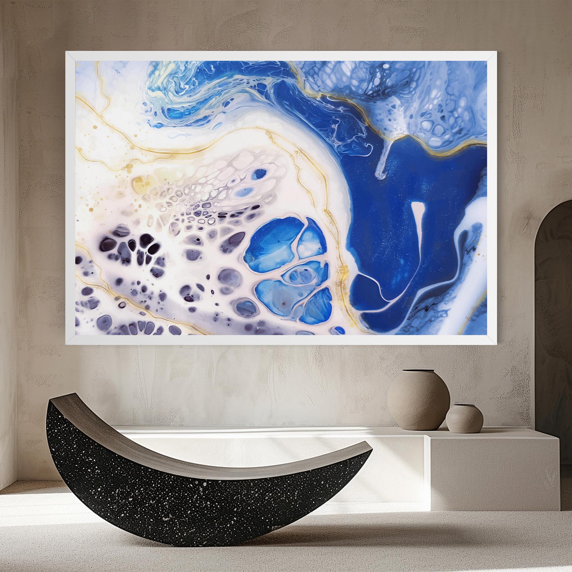 Vászonkép Water Gold Blue Marble mockup 8