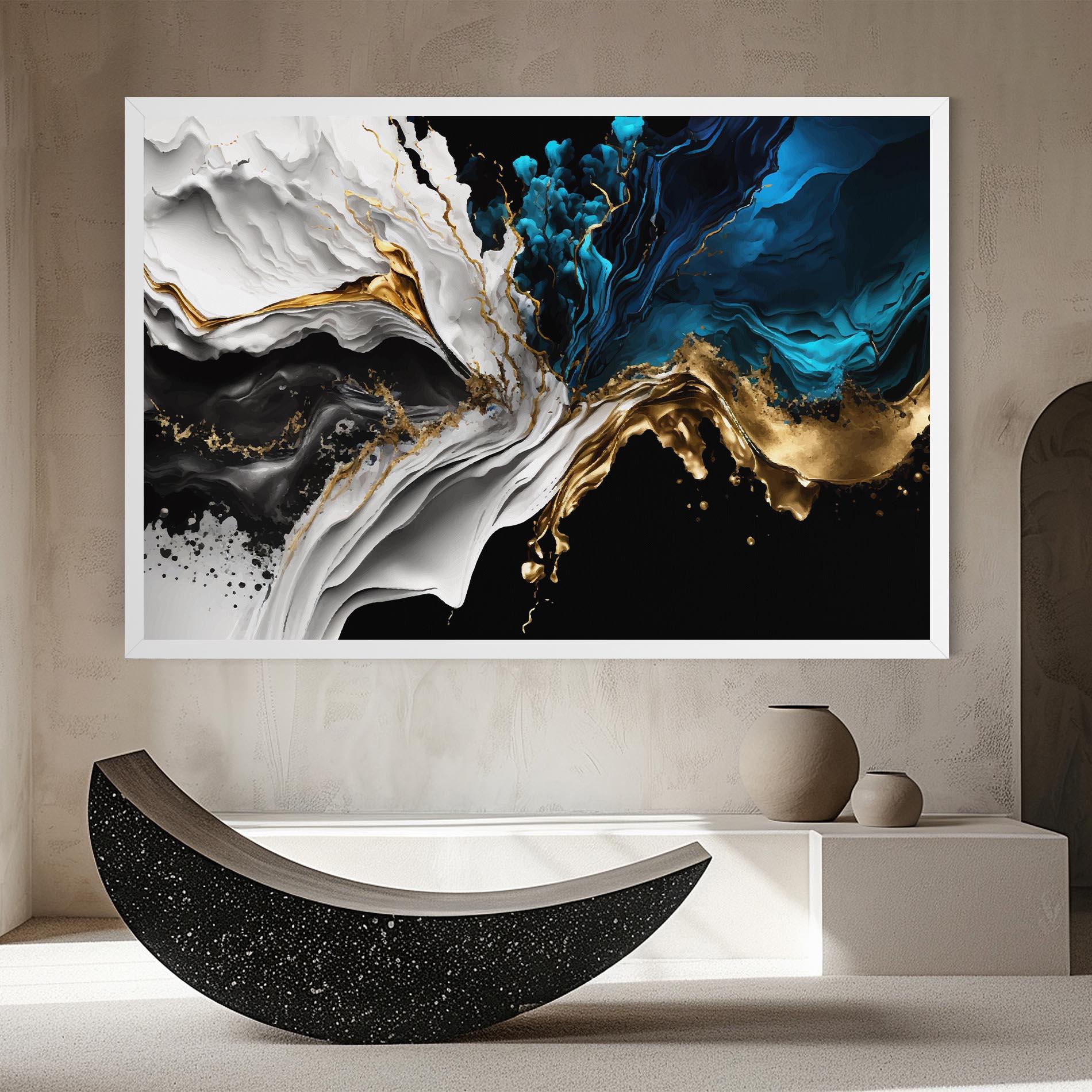 Vászonkép White Black Wave mockup 8