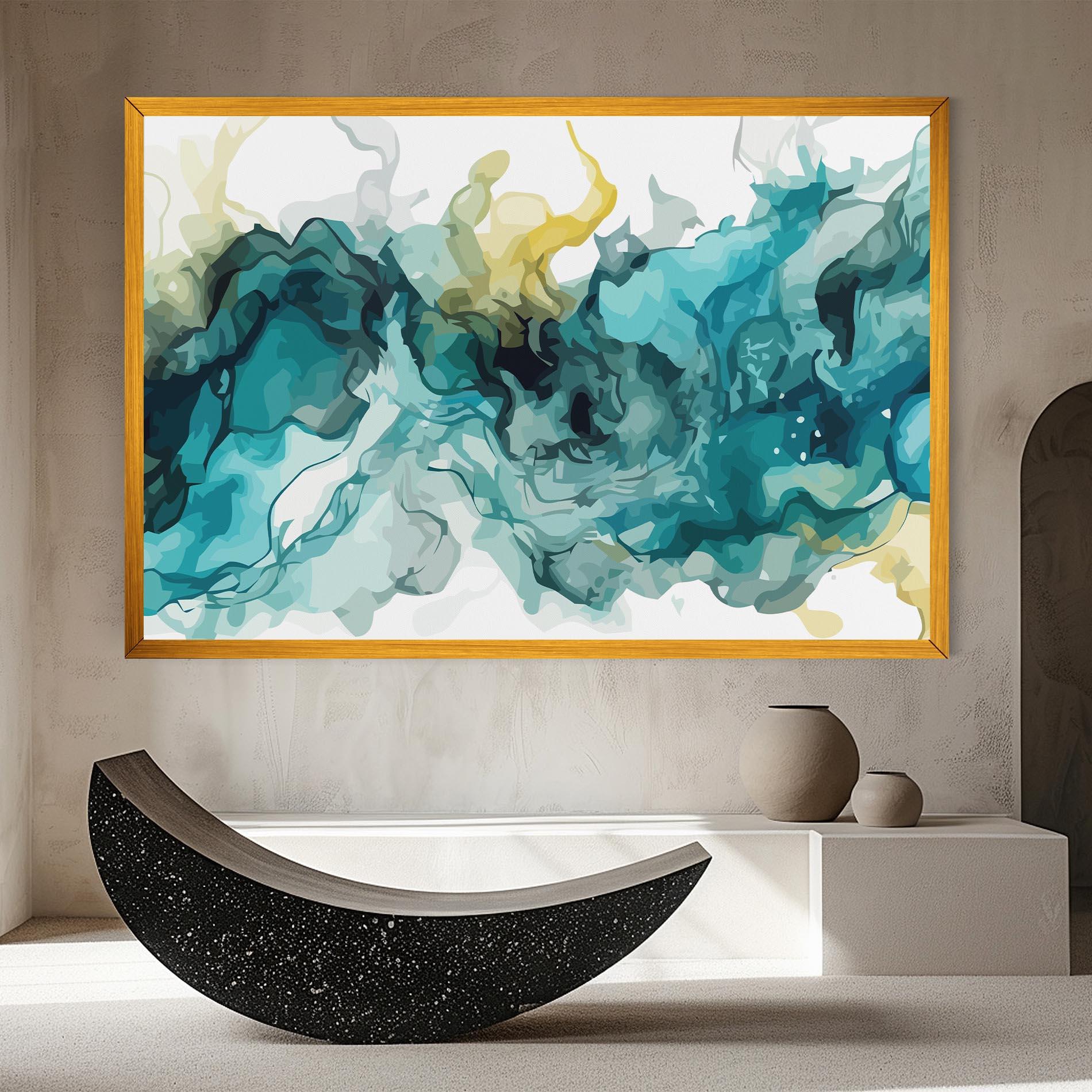 Vászonkép Blue Yellow Art mockup 8