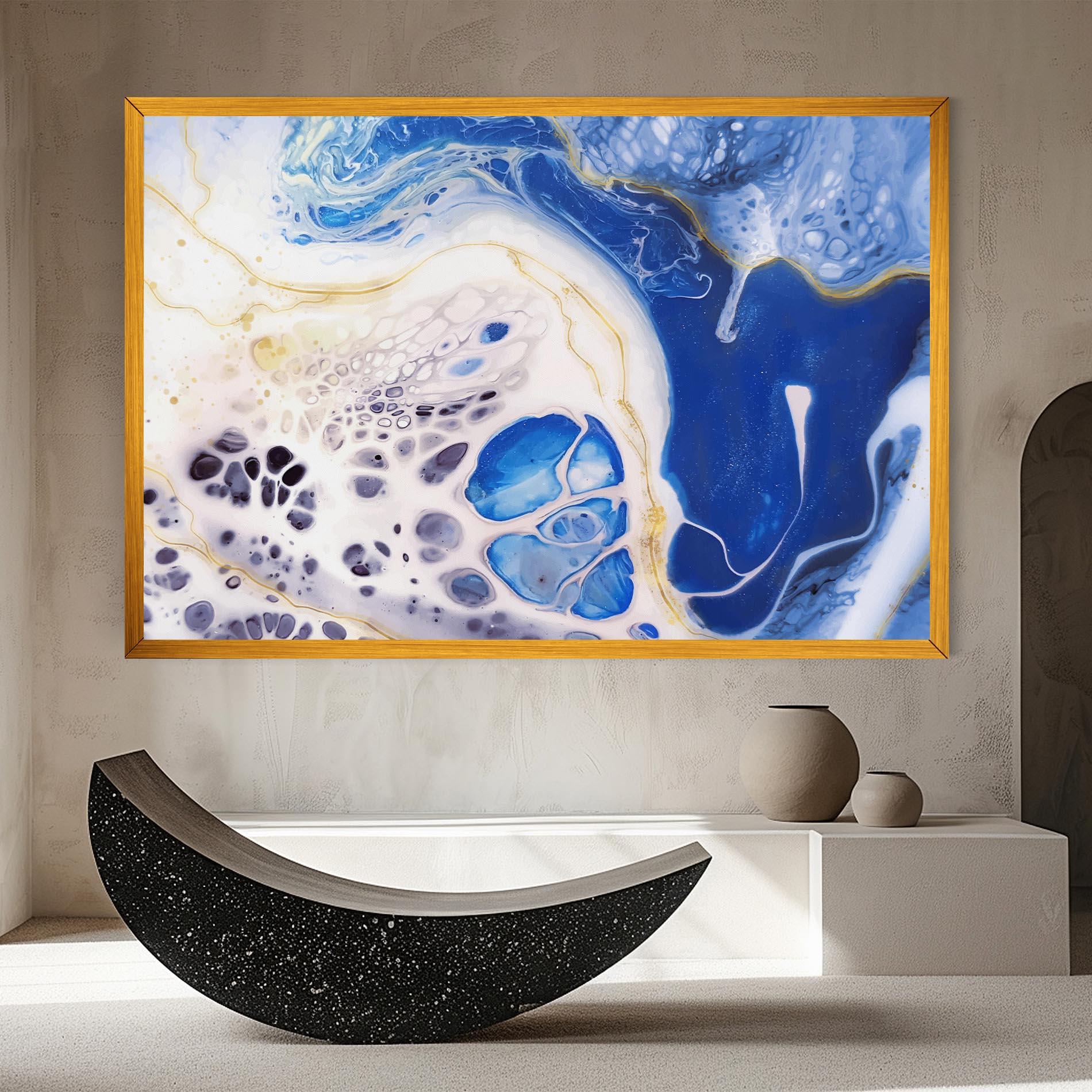 Vászonkép Water Gold Blue Marble mockup 8