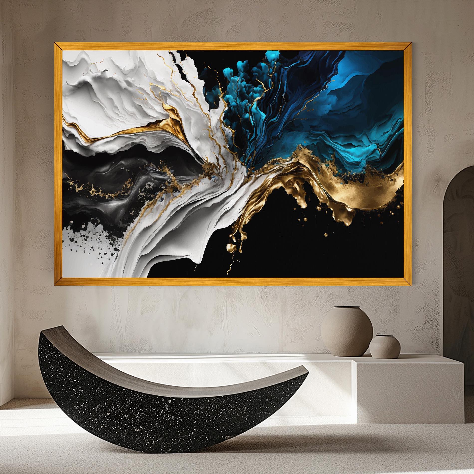 Vászonkép White Black Wave mockup 8