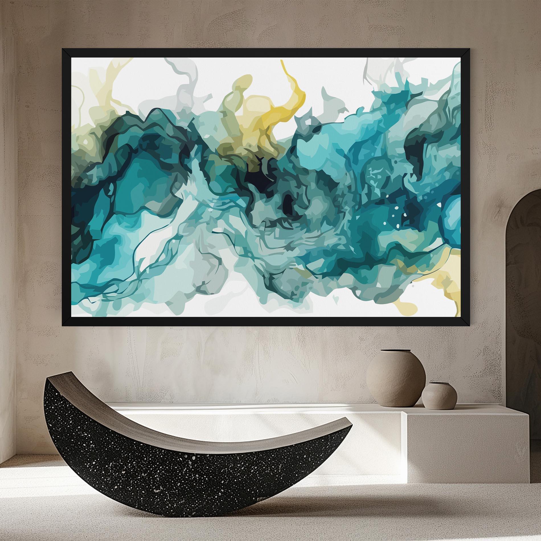 Vászonkép Blue Yellow Art mockup 8