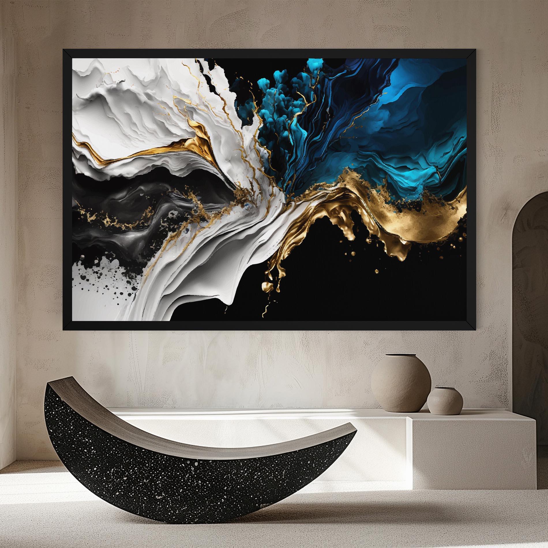 Vászonkép White Black Wave mockup 8