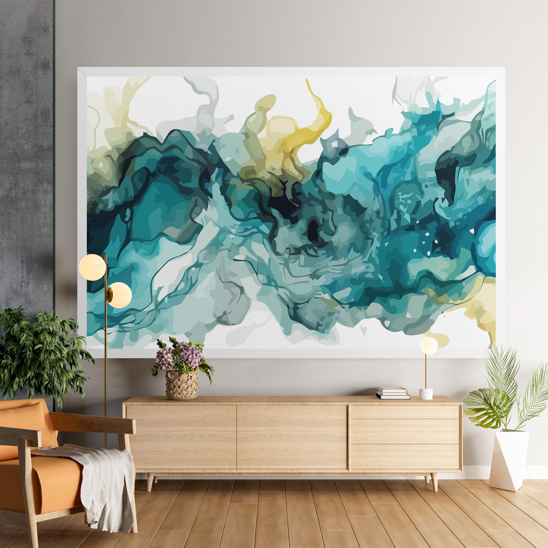 Vászonkép Blue Yellow Art mockup 9