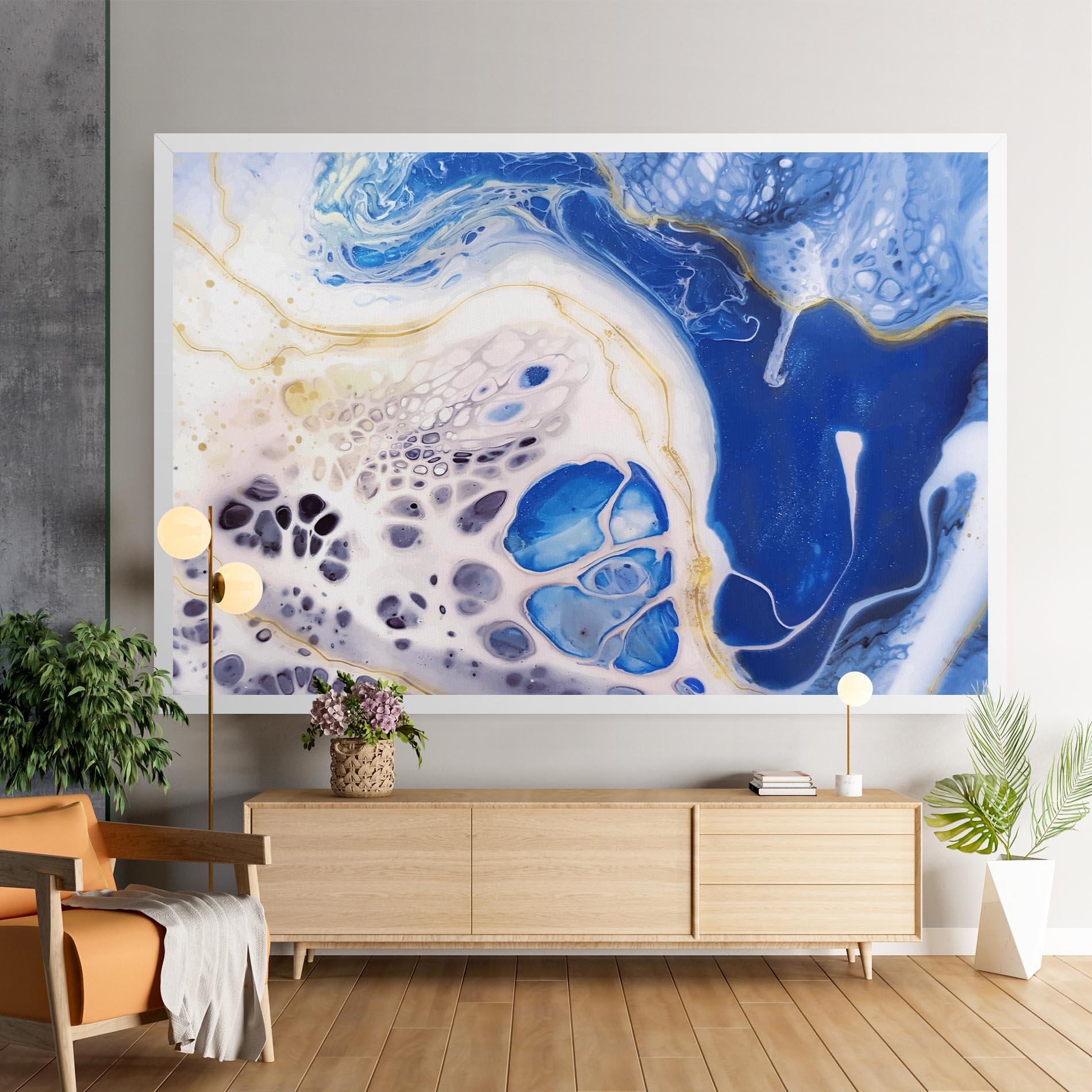 Vászonkép Water Gold Blue Marble mockup 9