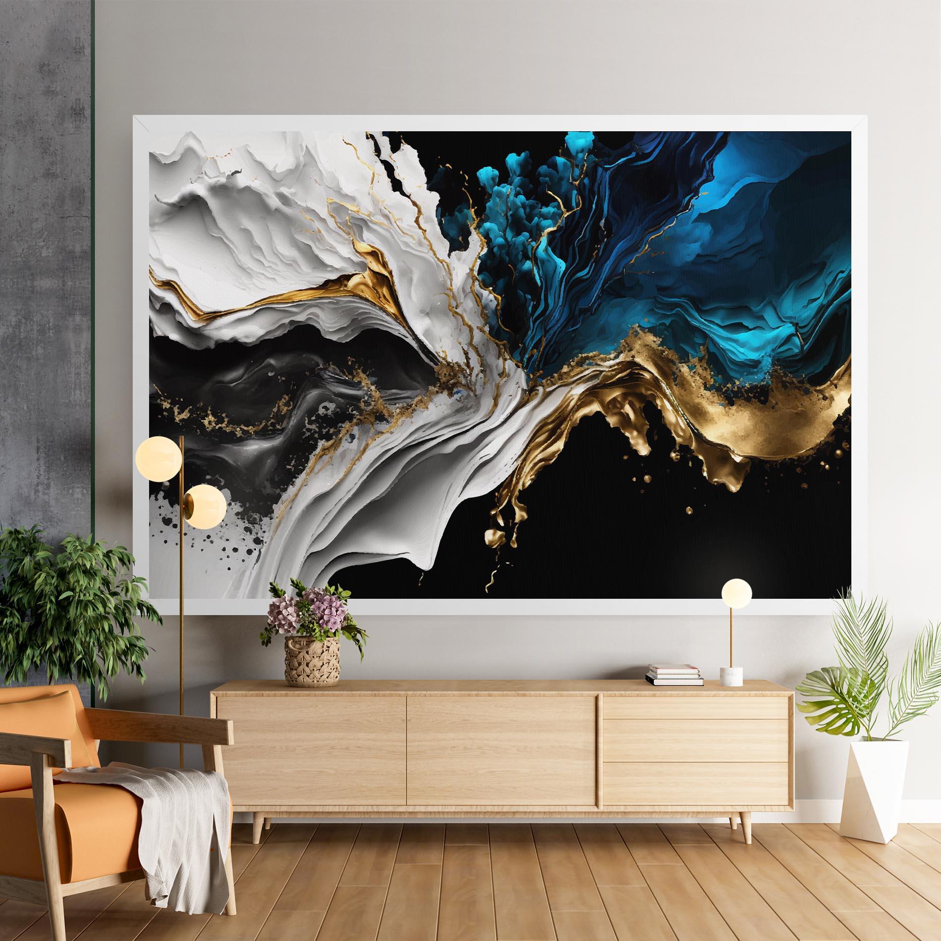 Vászonkép White Black Wave mockup 9