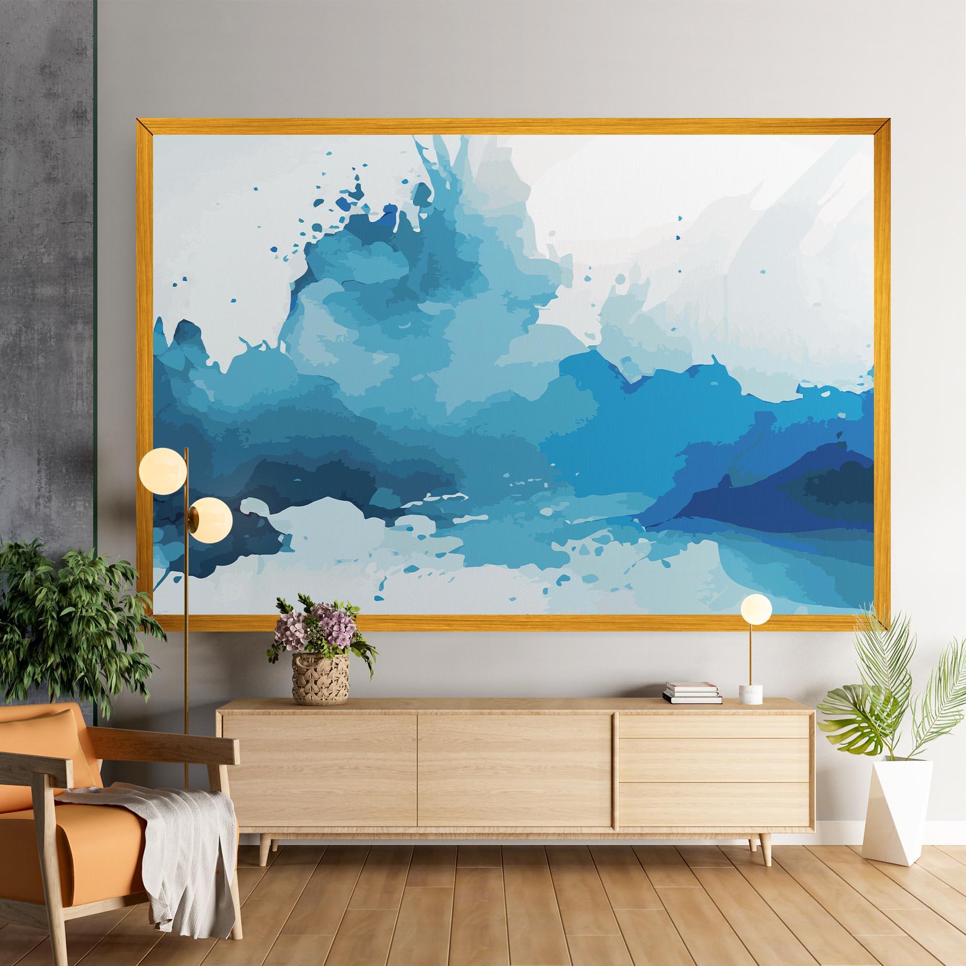 Vászonkép Blue Water Art mockup 9