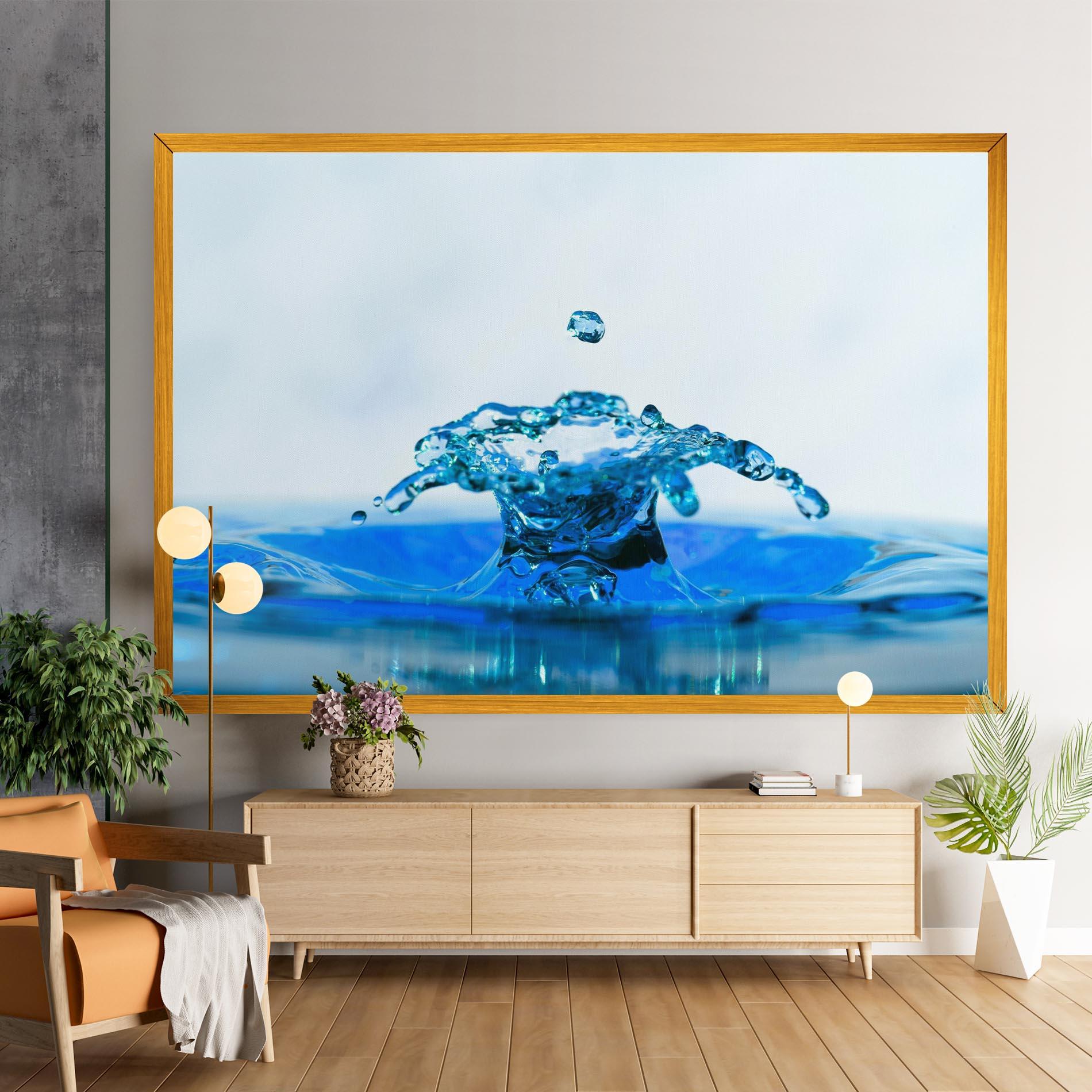 Vászonkép Blue Water Splash mockup 9