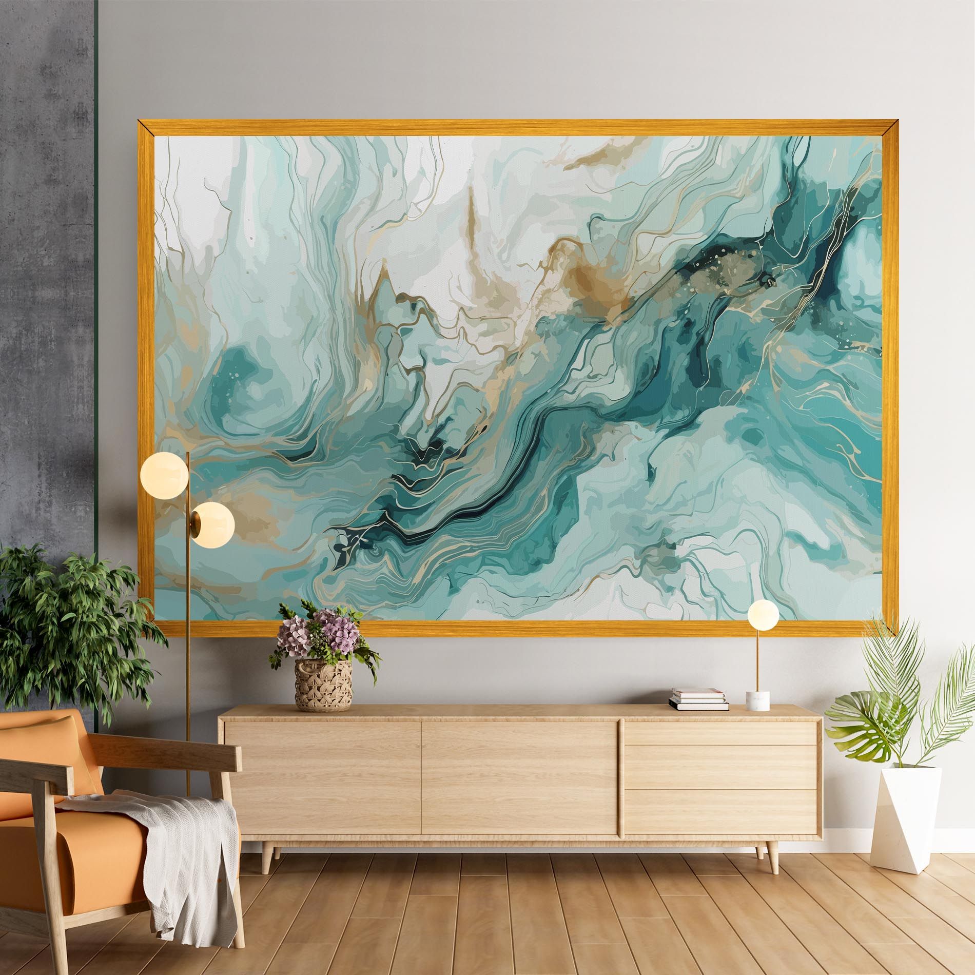 Green Gold Water mockup 9