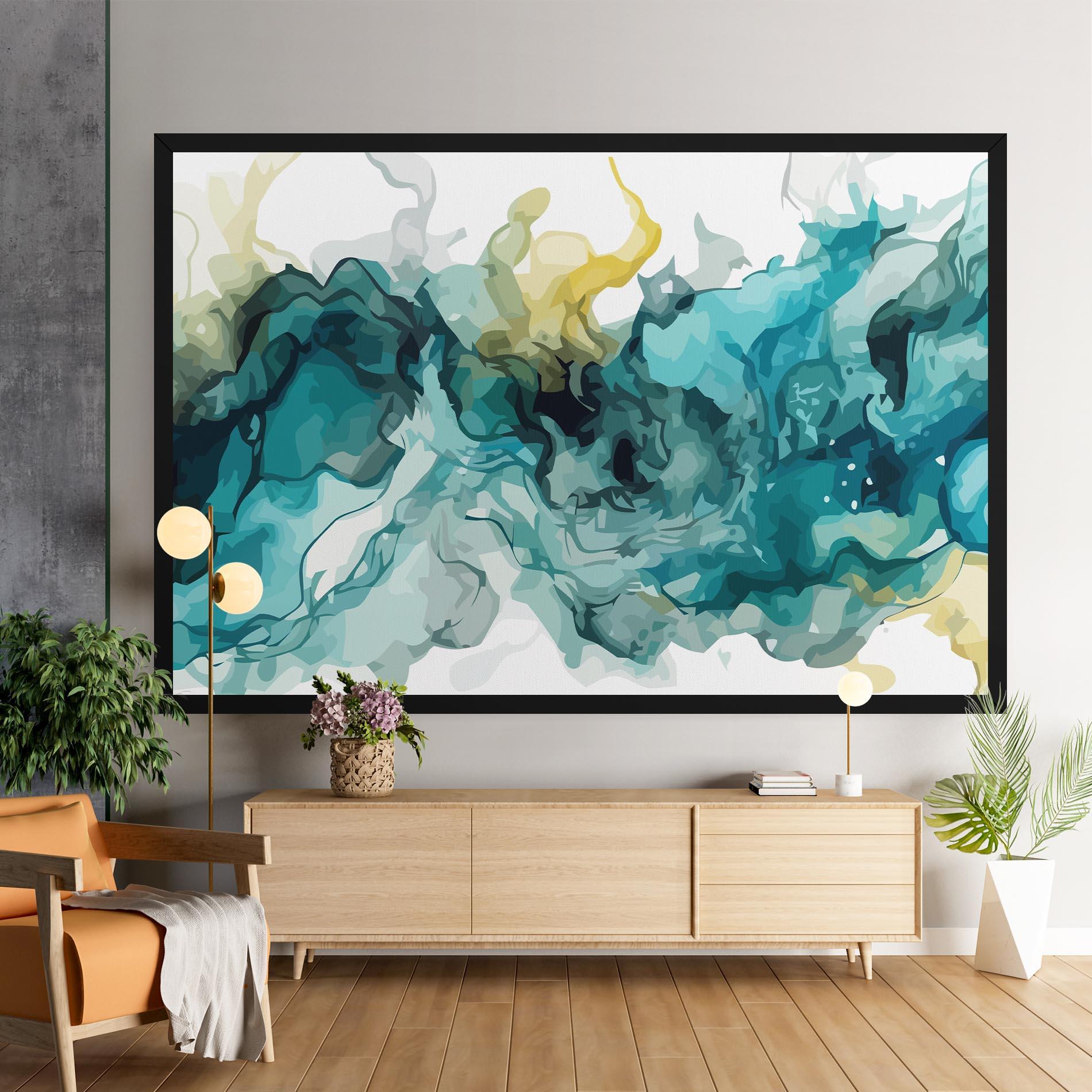 Vászonkép Blue Yellow Art mockup 9