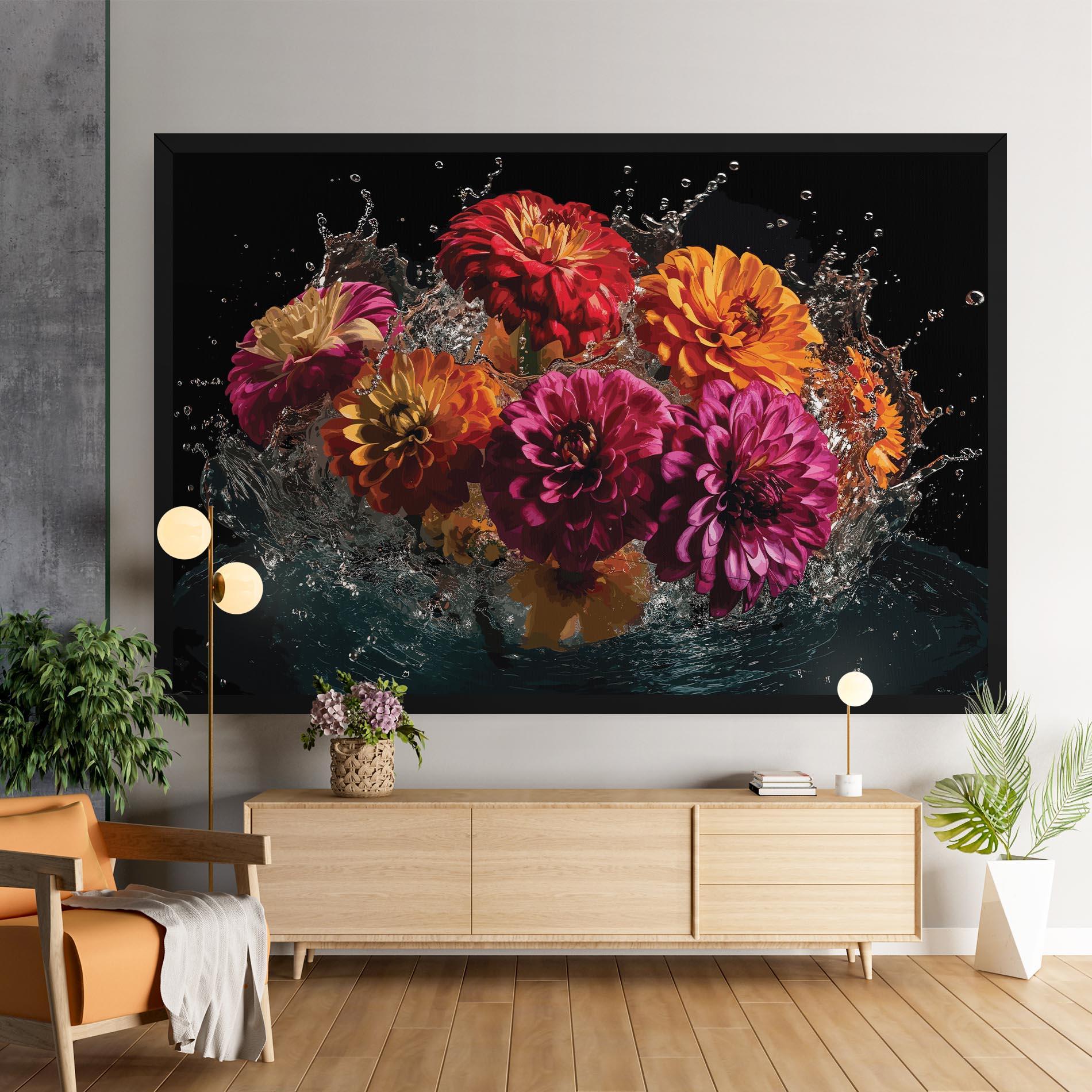 Vászonkép Flower Water Splash mockup 9