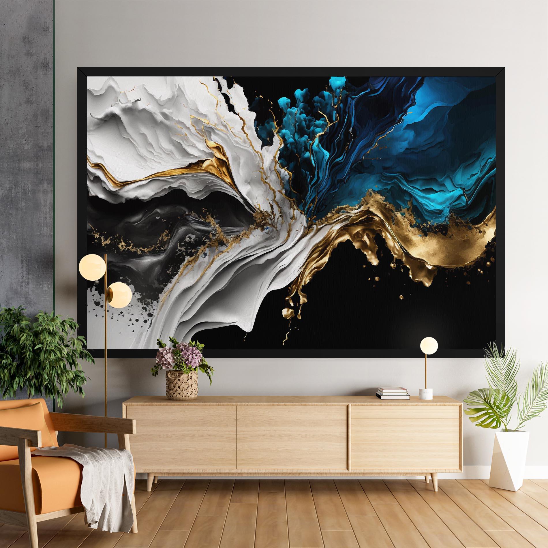 Vászonkép White Black Wave mockup 9