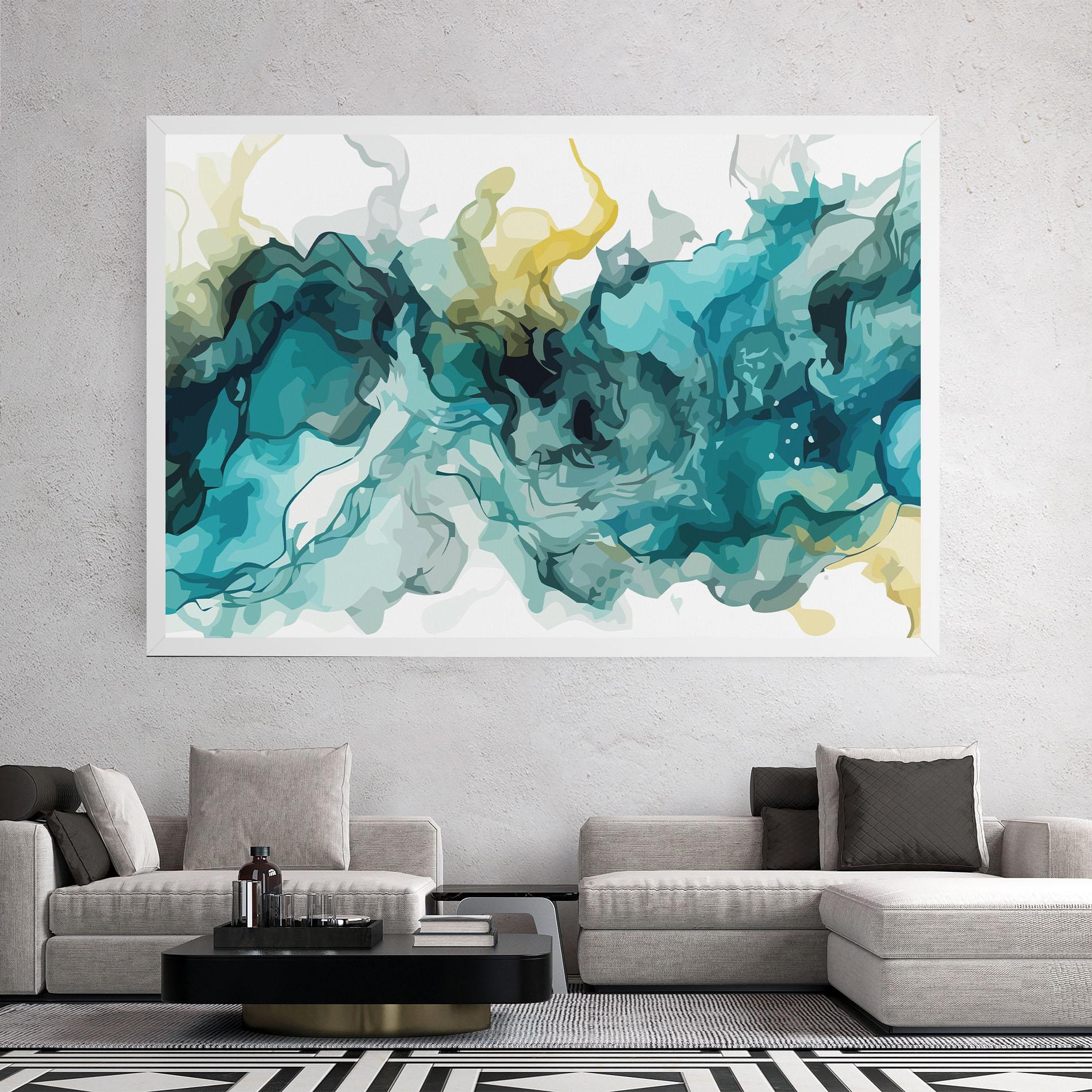 Vászonkép Blue Yellow Art mockup 2