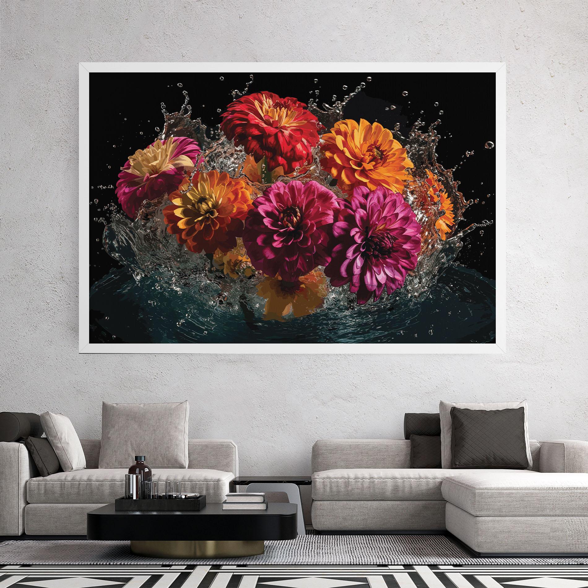 Vászonkép Flower Water Splash mockup 2