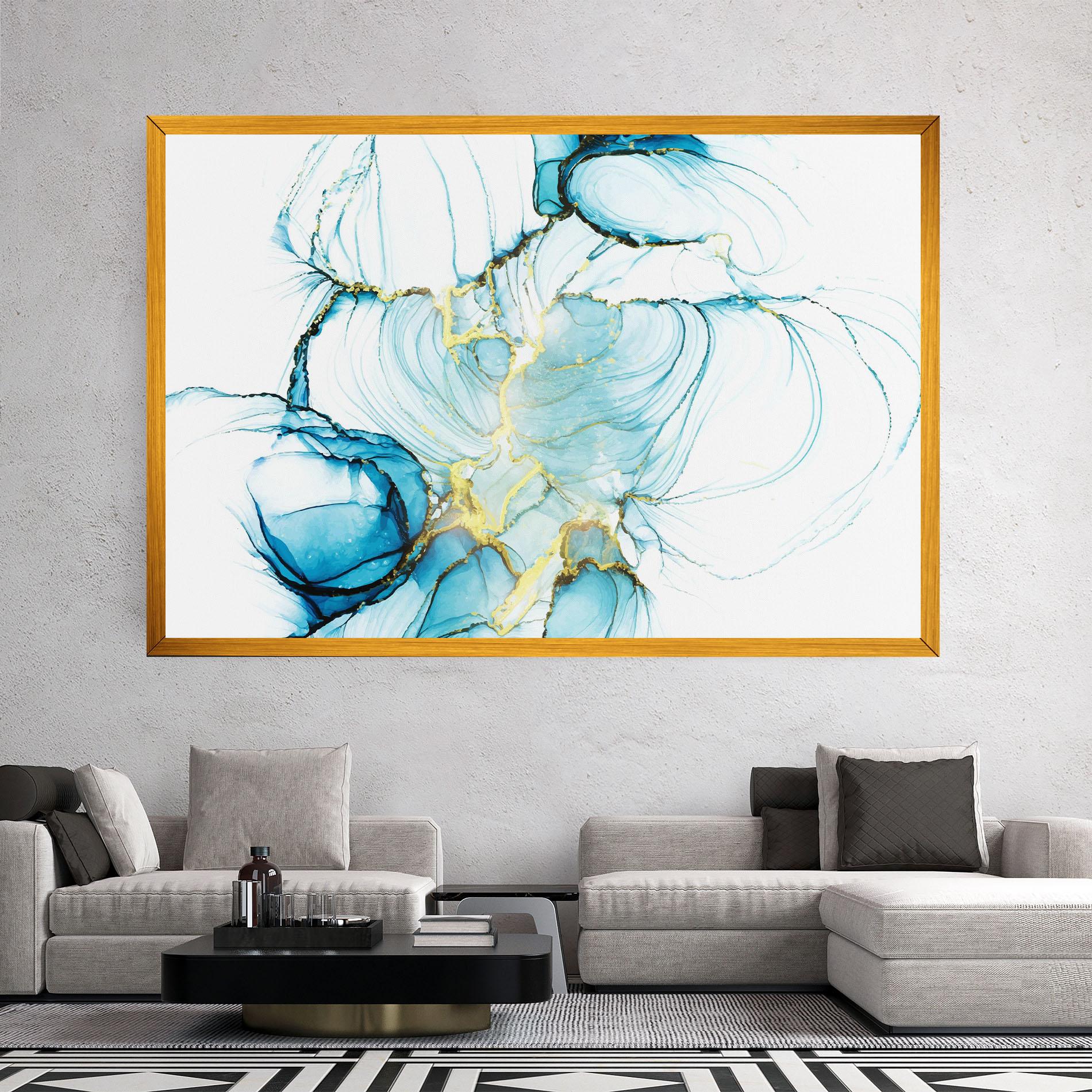 Vászonkép Artistic Gold Blue mockup 2