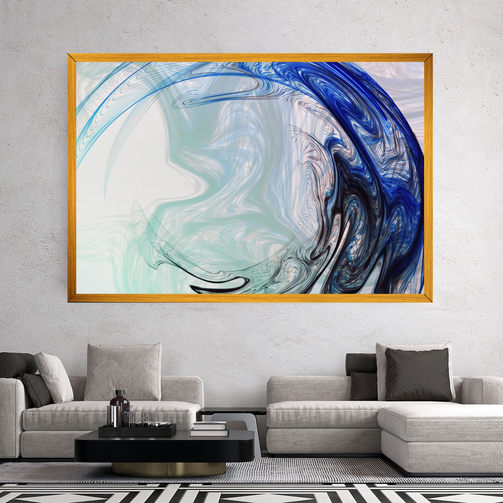 Blue Black Art mockup 2