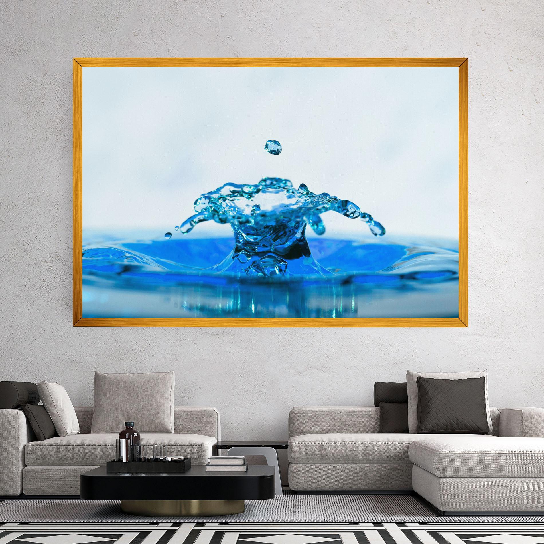 Vászonkép Blue Water Splash mockup 2