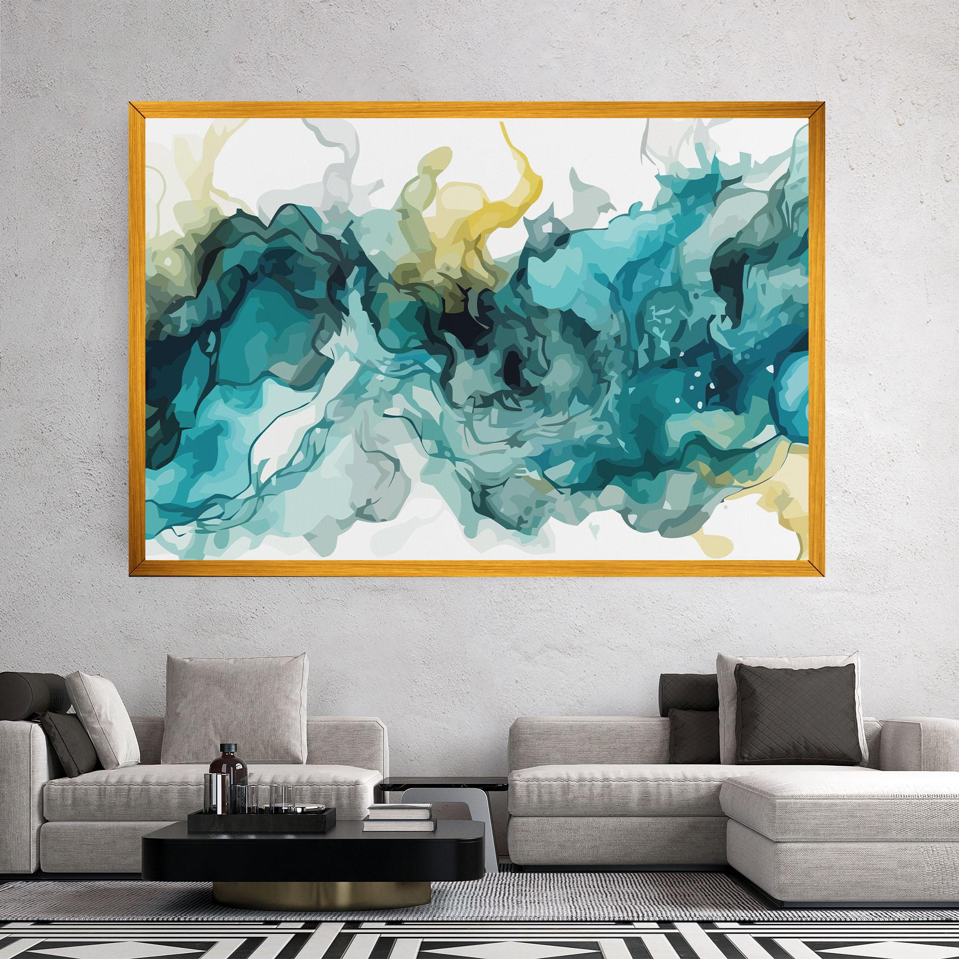 Vászonkép Blue Yellow Art mockup 2