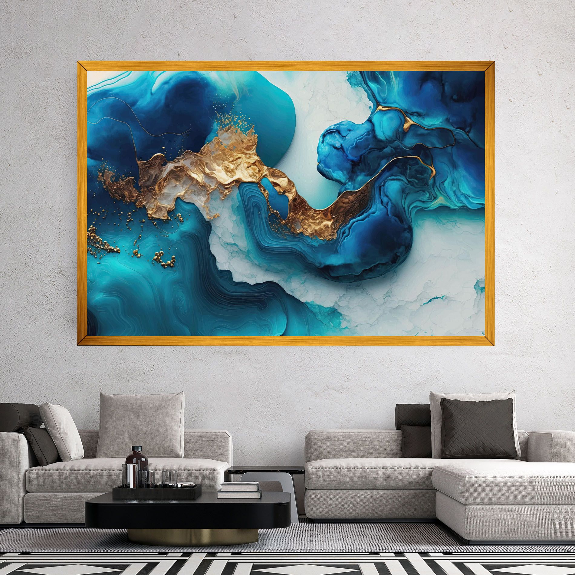 Gold Blue Art Wave mockup 2