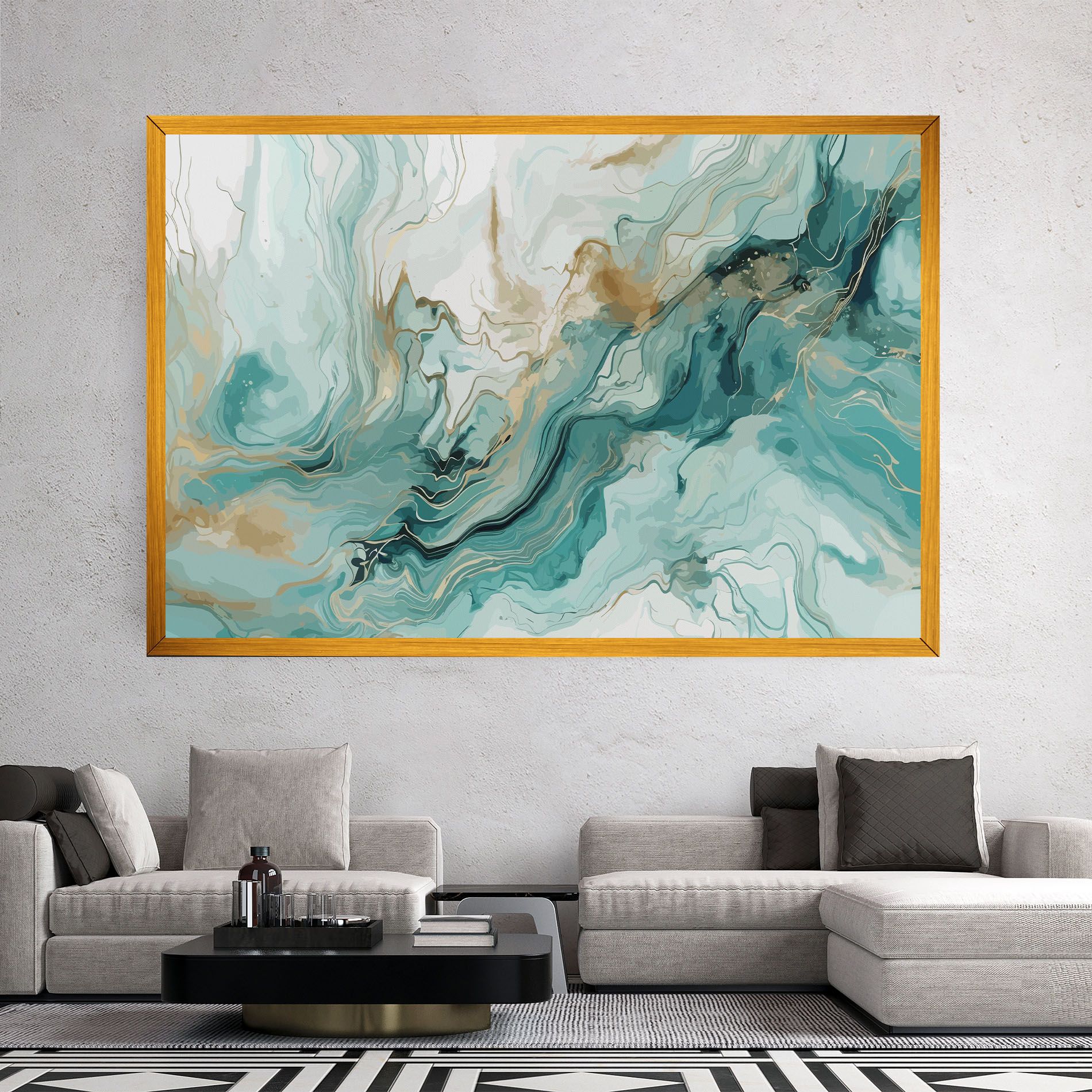 Green Gold Water mockup 2