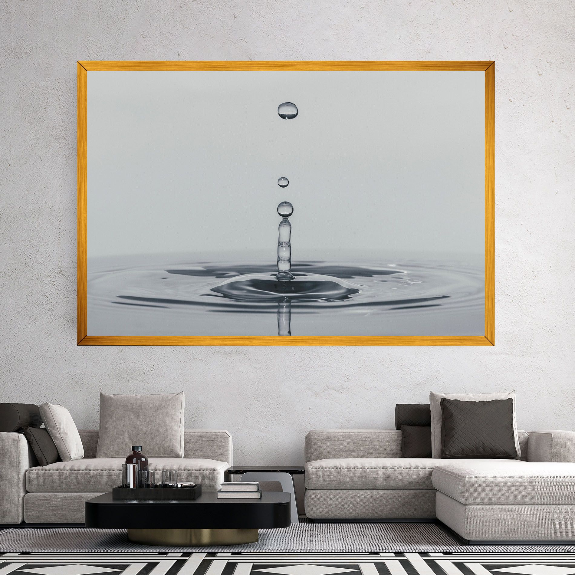 Grey Water Drop mockup 2