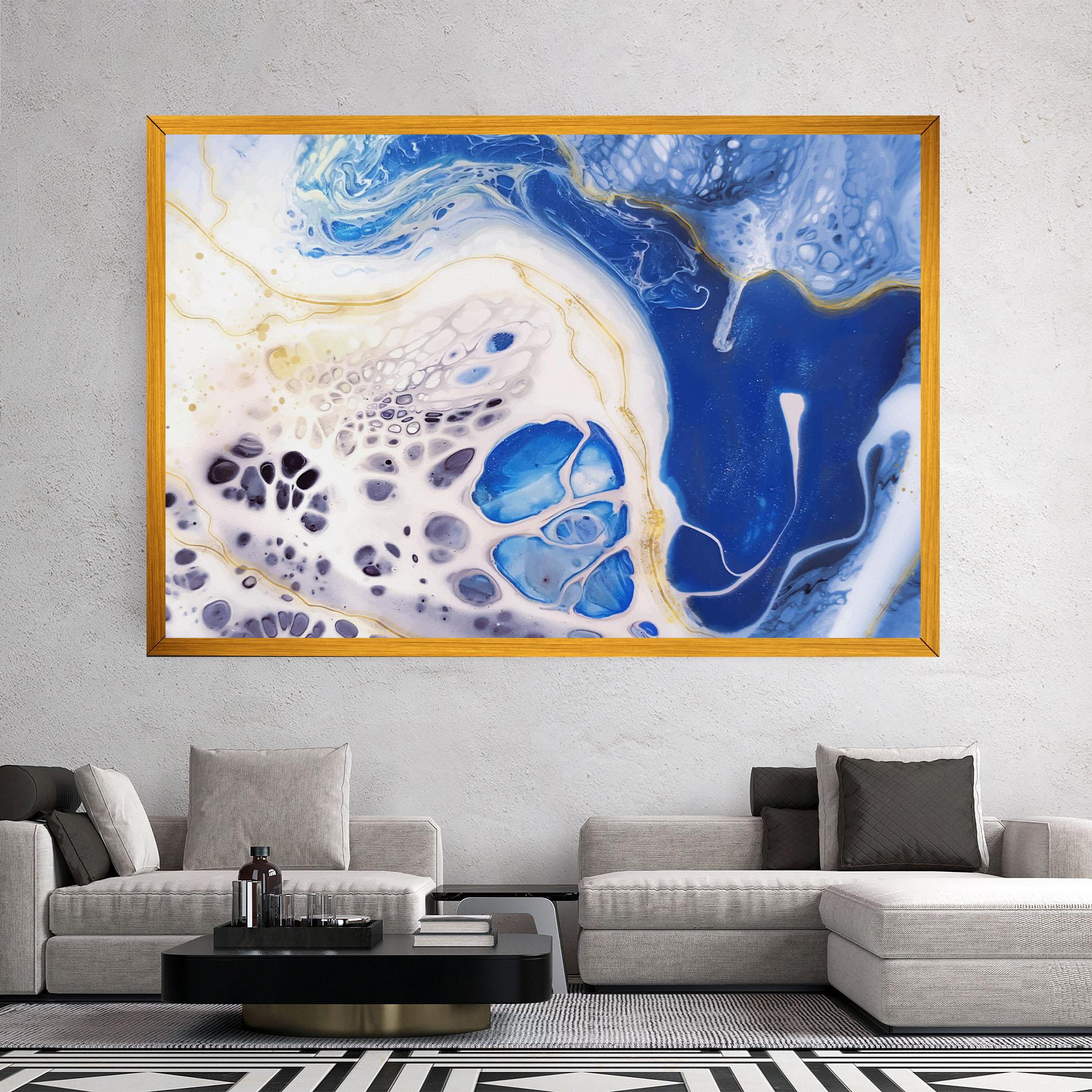 Vászonkép Water Gold Blue Marble mockup 2