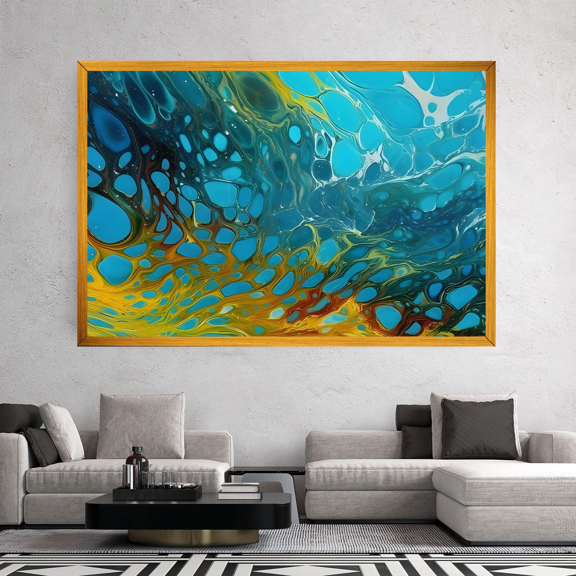 Vászonkép Yellow Green Ocean mockup 2