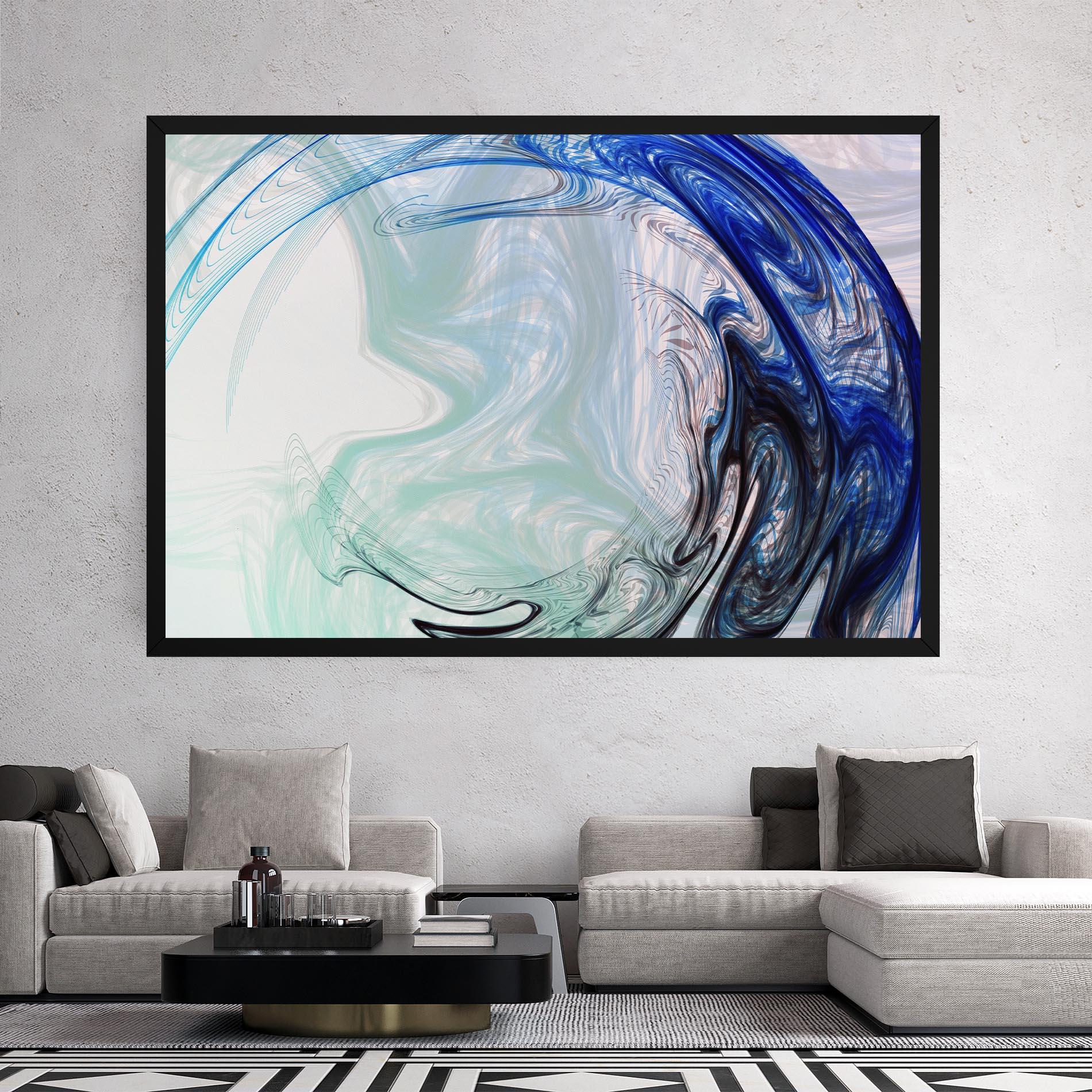 Vászonkép Blue Black Art mockup 2