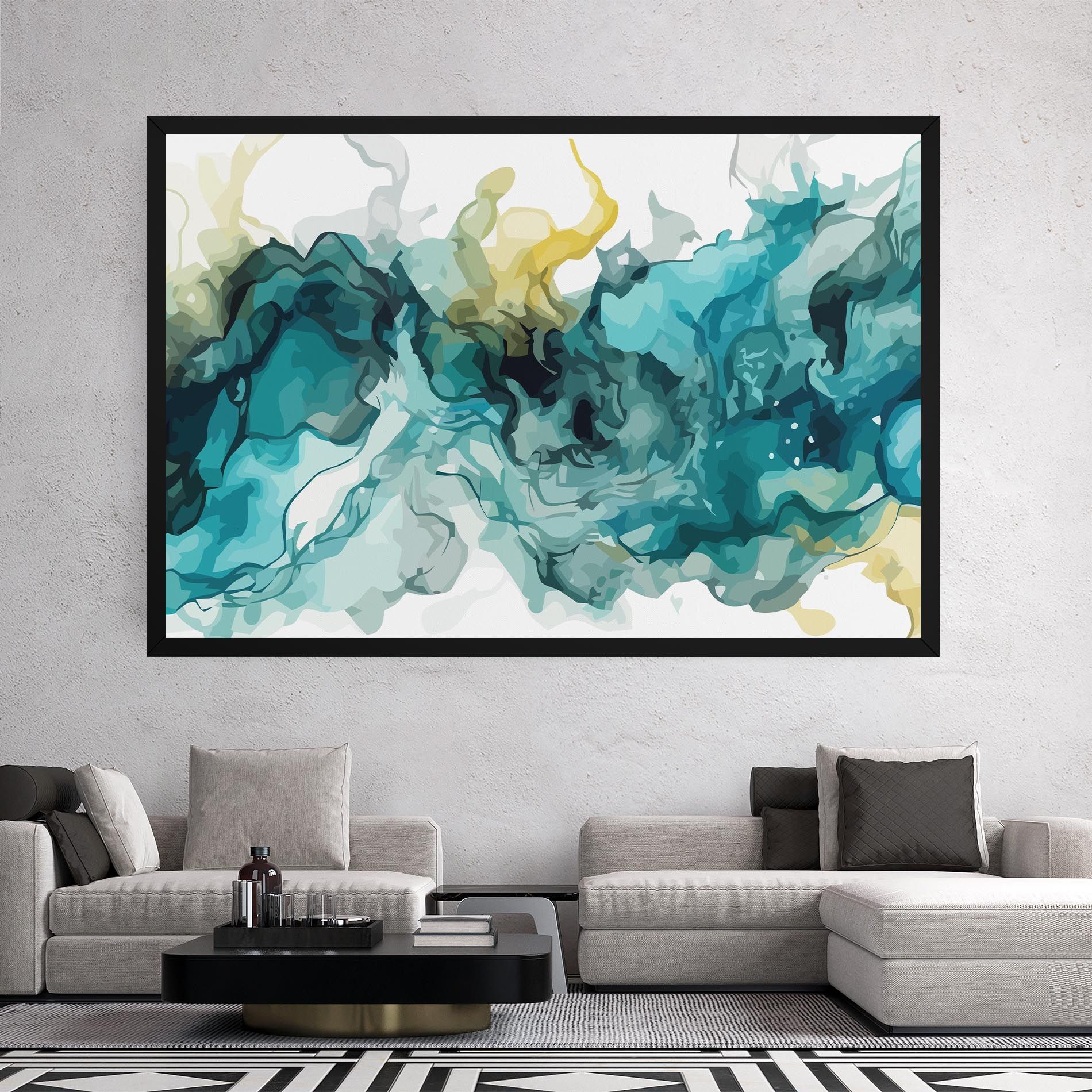 Blue Yellow Art mockup 2