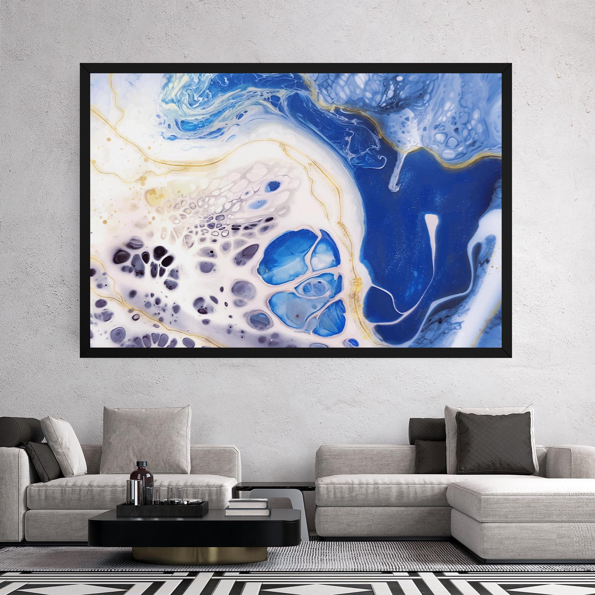 Vászonkép Water Gold Blue Marble mockup 2