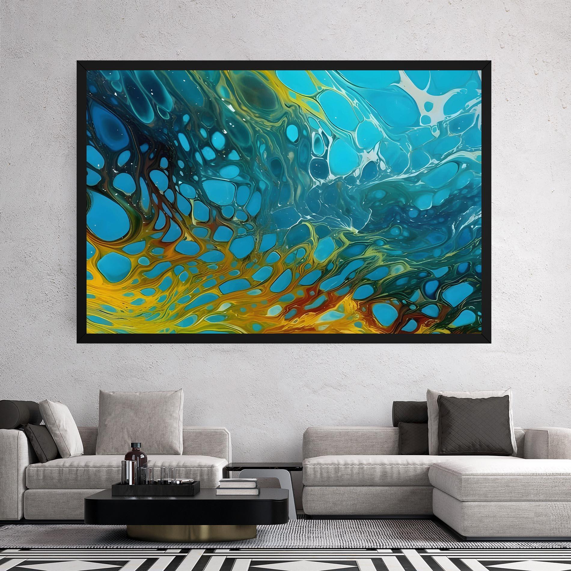 Vászonkép Yellow Green Ocean mockup 2