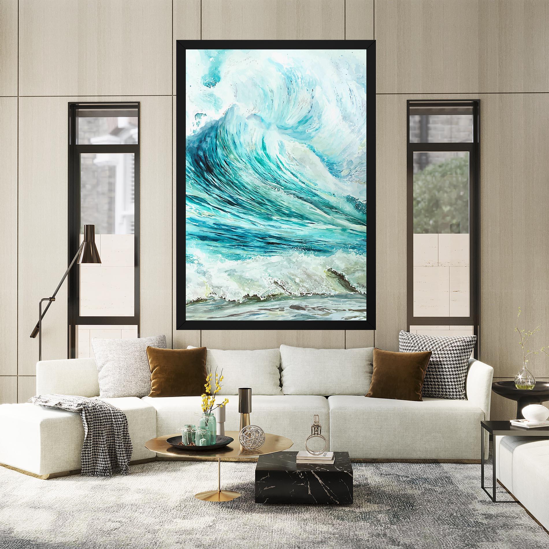 Vászonkép Sea Watercolor mockup 2