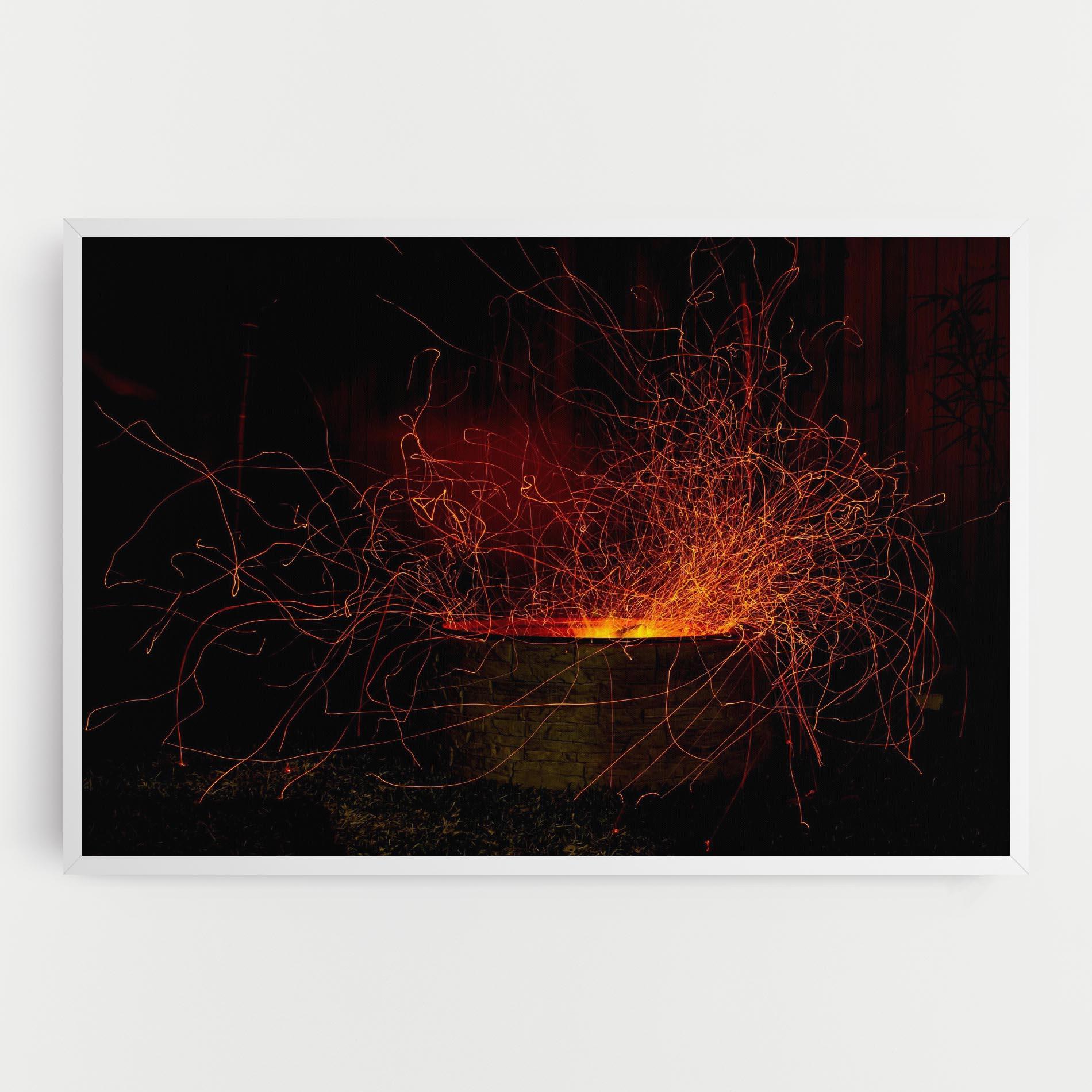 Vászonkép Fire Drawing Effect mockup 0