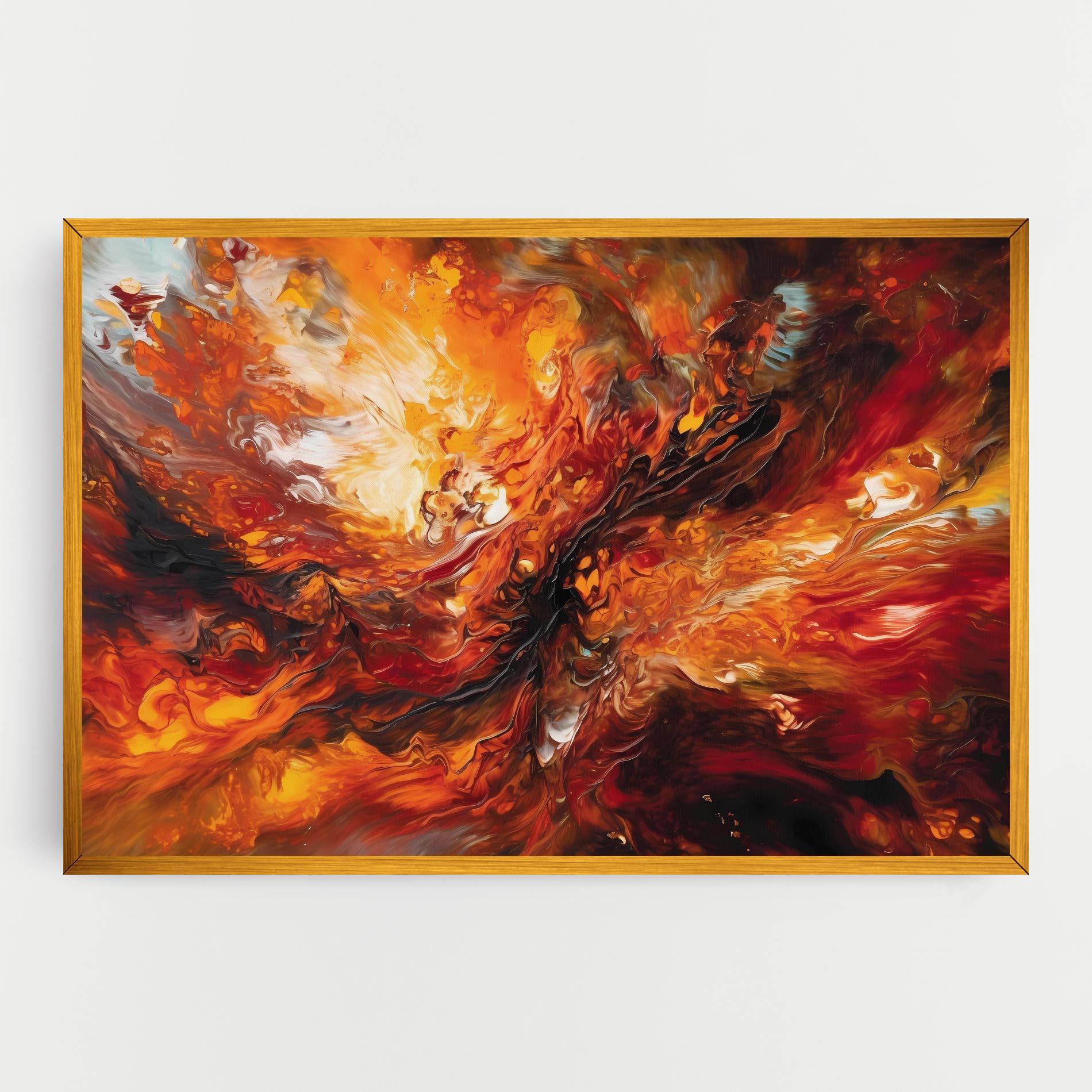Vászonkép Fiery Red Orange Art mockup 0
