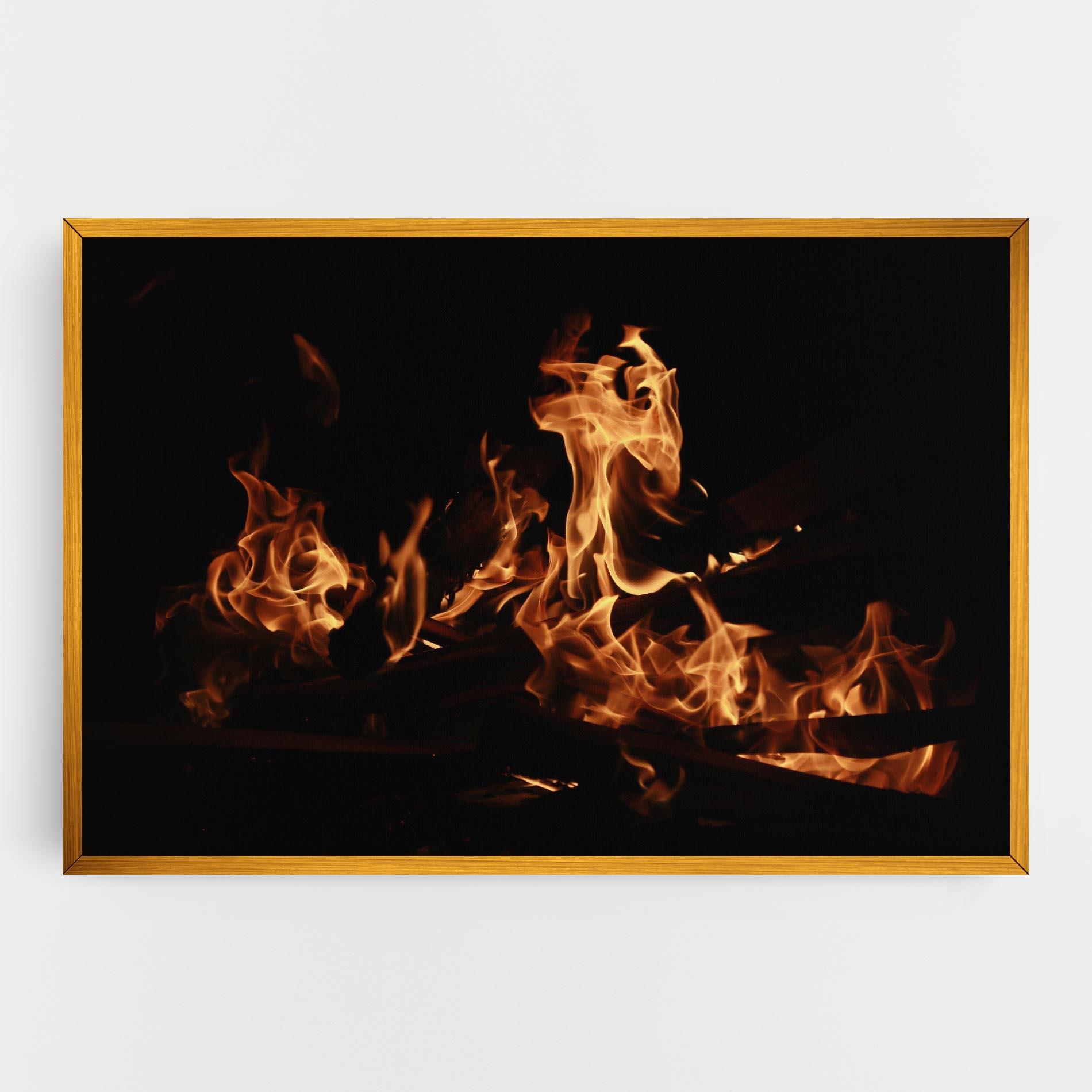 Vászonkép Fire On Black mockup 0