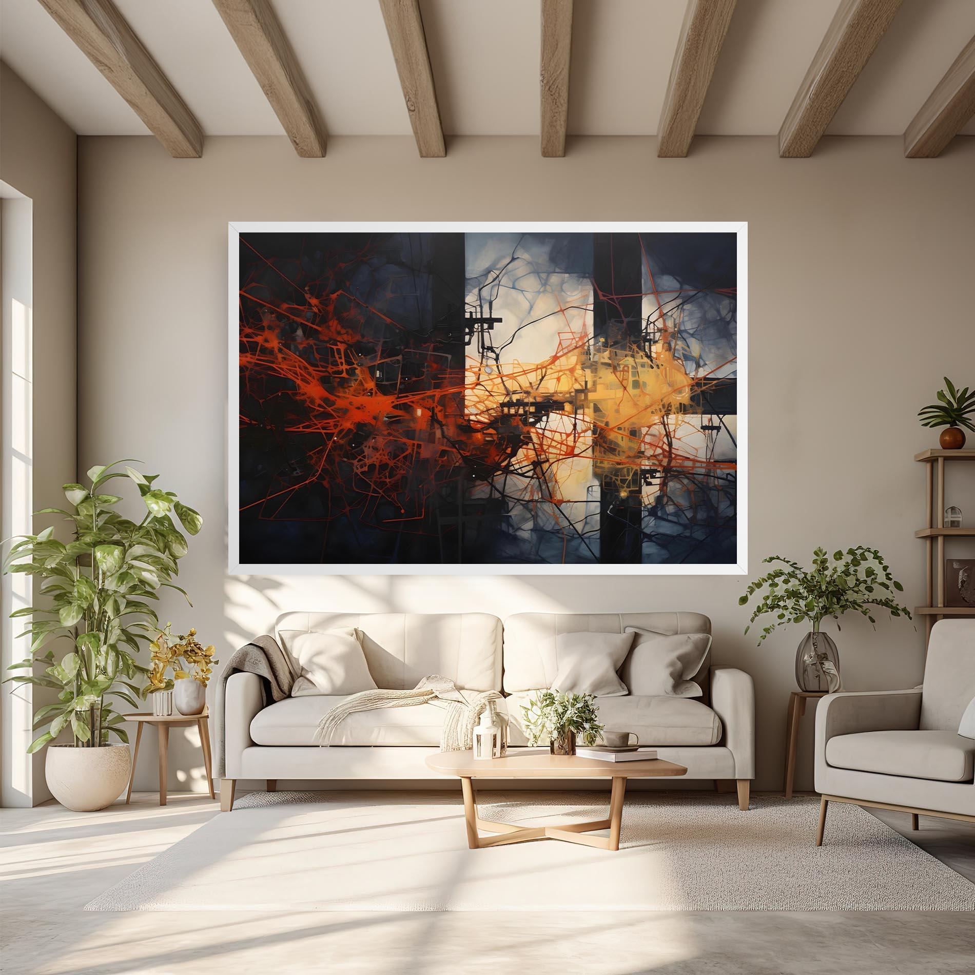 Vászonkép Abstract Fire Style mockup 6