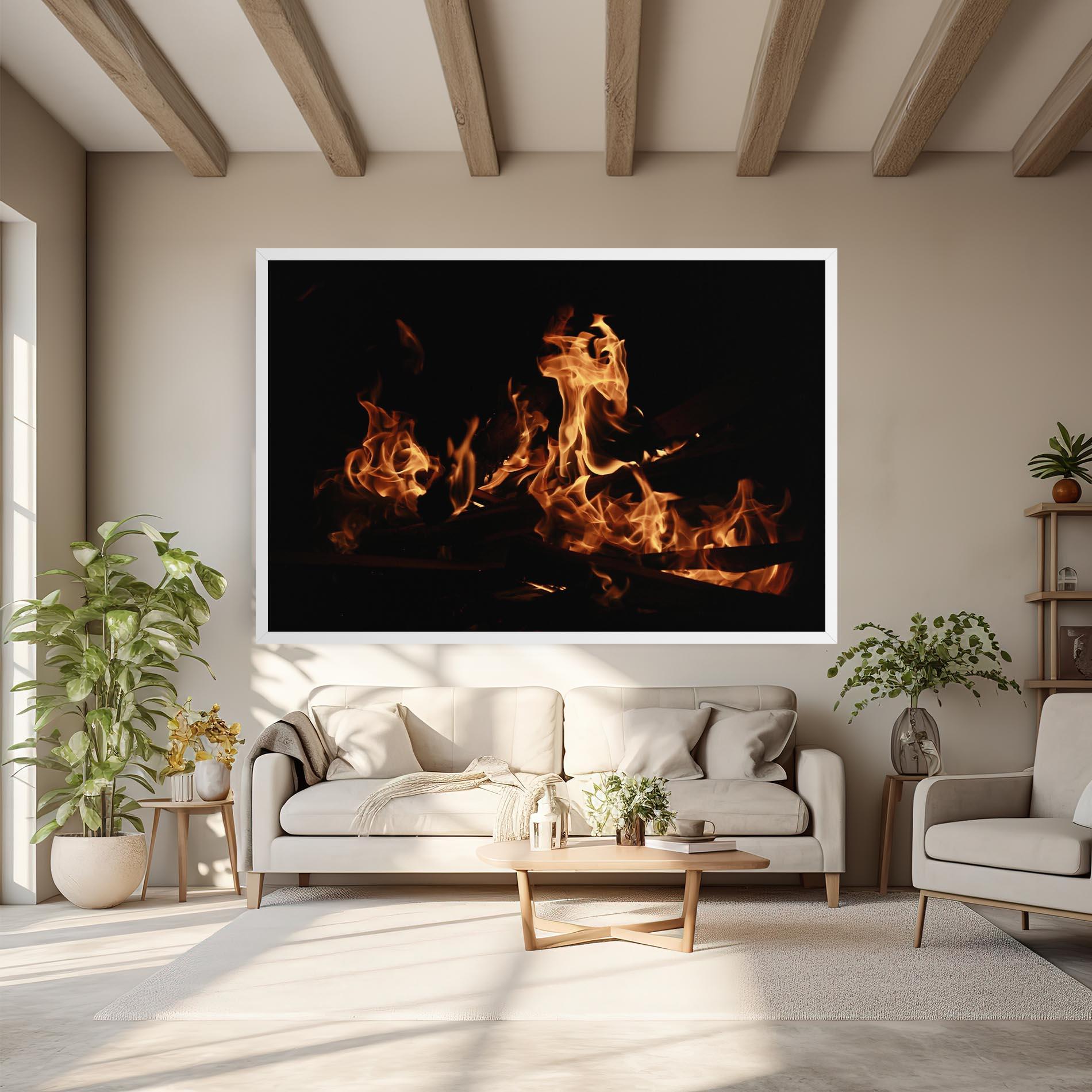 Vászonkép Fire On Black mockup 6